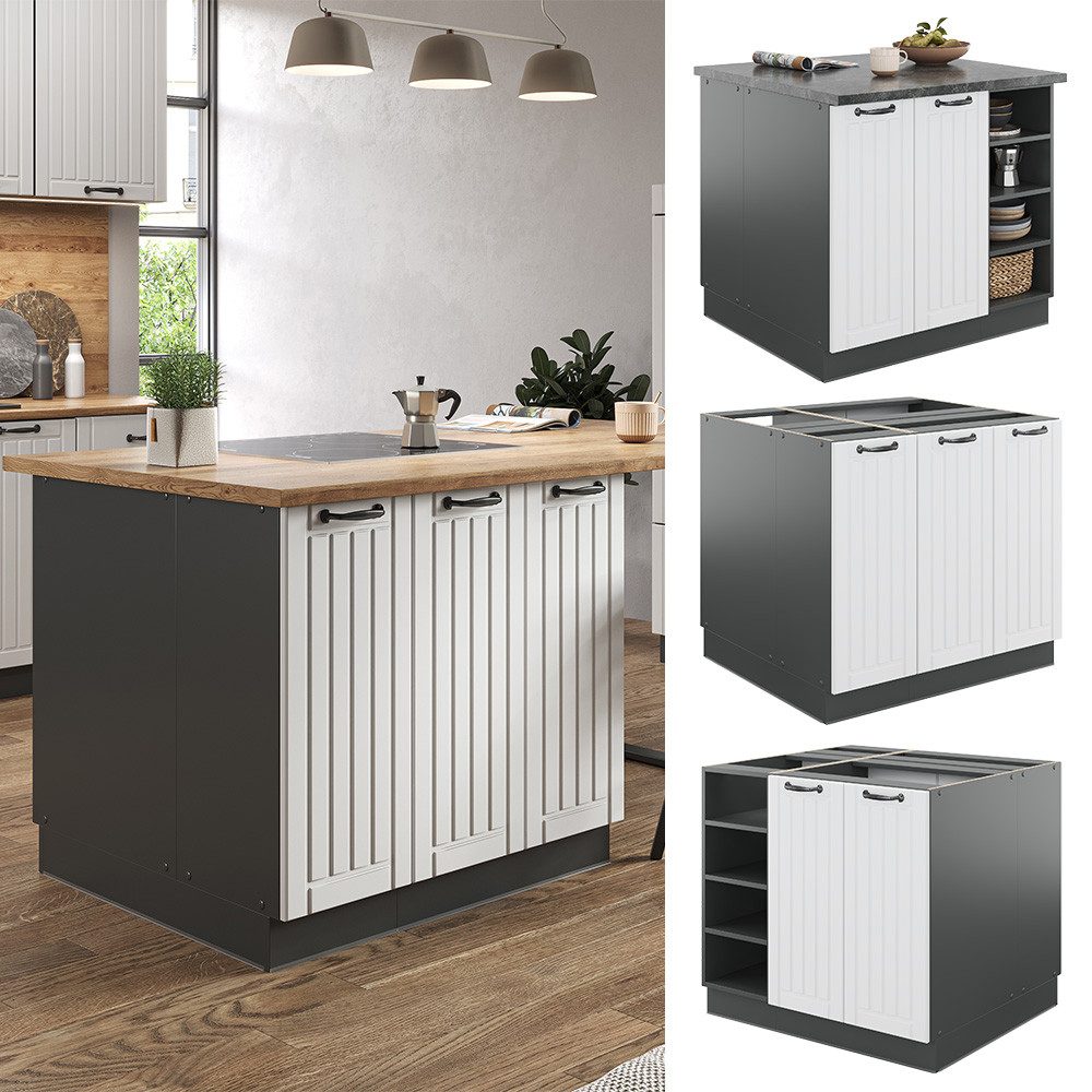 Vicco Unterschrank Fame-Line, Weiß Landhaus/Anthrazit/Anthrazit, 90 günstig online kaufen