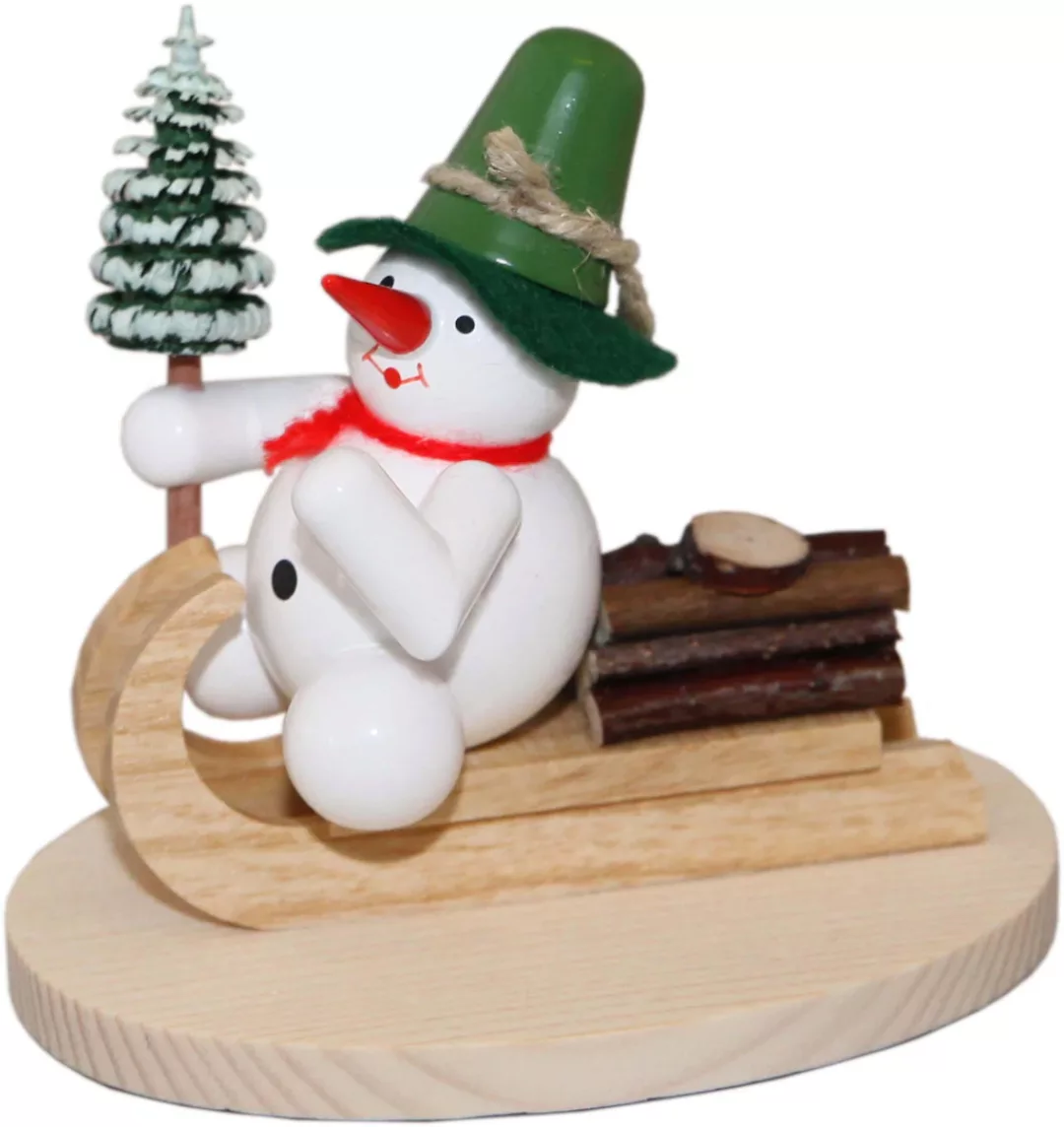 Albin Preissler Schneemann "Weihnachtsdeko", auf Holzschlitten günstig online kaufen