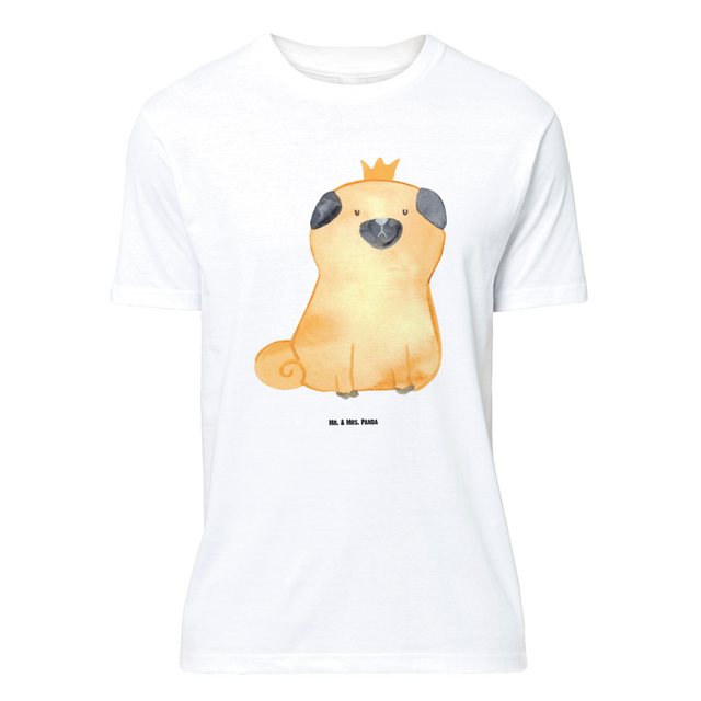 Mr. & Mrs. Panda T-Shirt Mops Krone - Weiß - Geschenk, Hund, Lustiges T-Shi günstig online kaufen