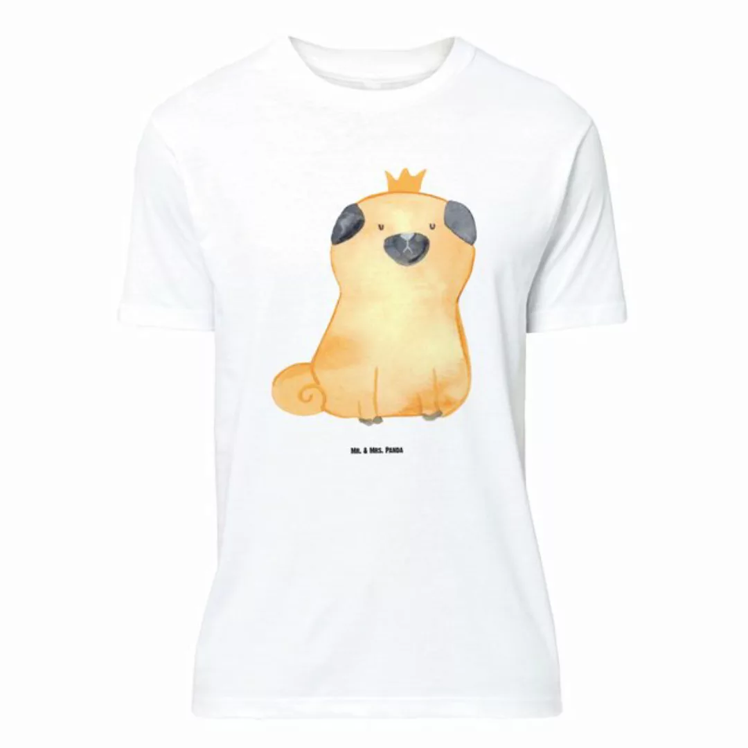 Mr. & Mrs. Panda T-Shirt Mops Krone - Weiß - Geschenk, Hund, Lustiges T-Shi günstig online kaufen