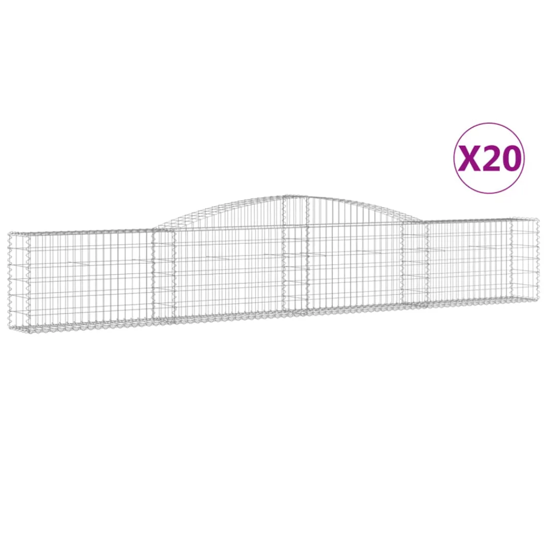 Vidaxl Gabionen Mit Hochbogen 20 Stk. 400x30x60/80 Cm Verzinktes Eisen günstig online kaufen