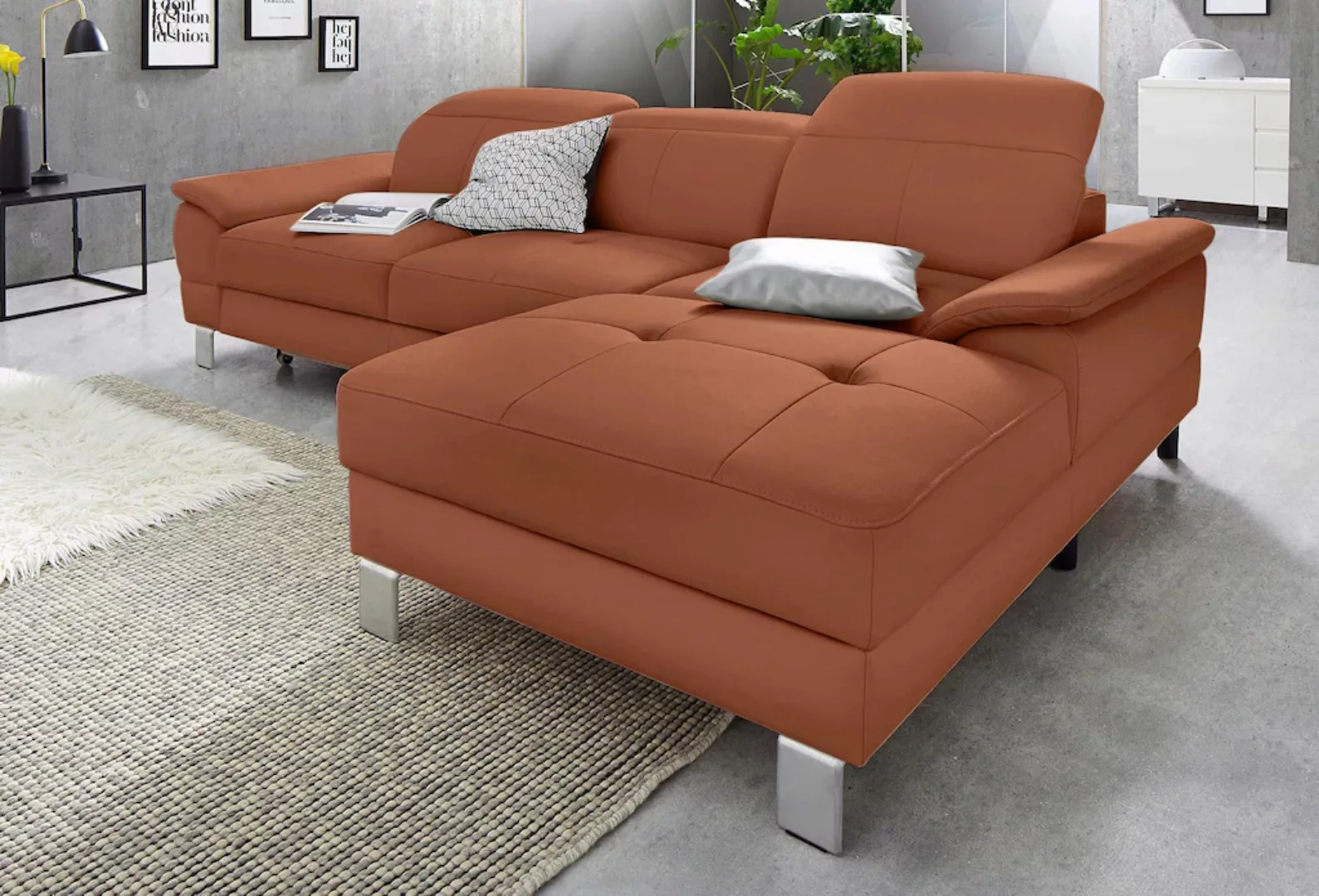 exxpo - sofa fashion Ecksofa »Mantua 2, L-Form«, mit Kopf- bzw. Rückenverst günstig online kaufen