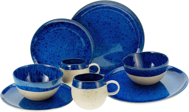 CreaTable Kombiservice »Geschirr-Set Deep Blue Sea«, (Set, 8 tlg., Kaffeese günstig online kaufen