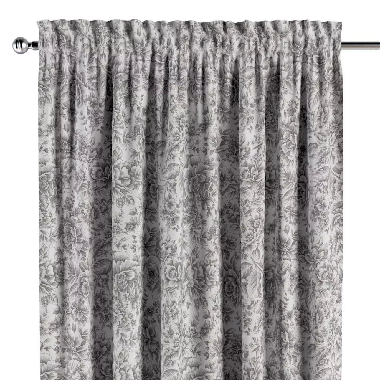 Vorhang mit Tunnel und Köpfchen, grau-weiß, Gardenia (144-02) günstig online kaufen