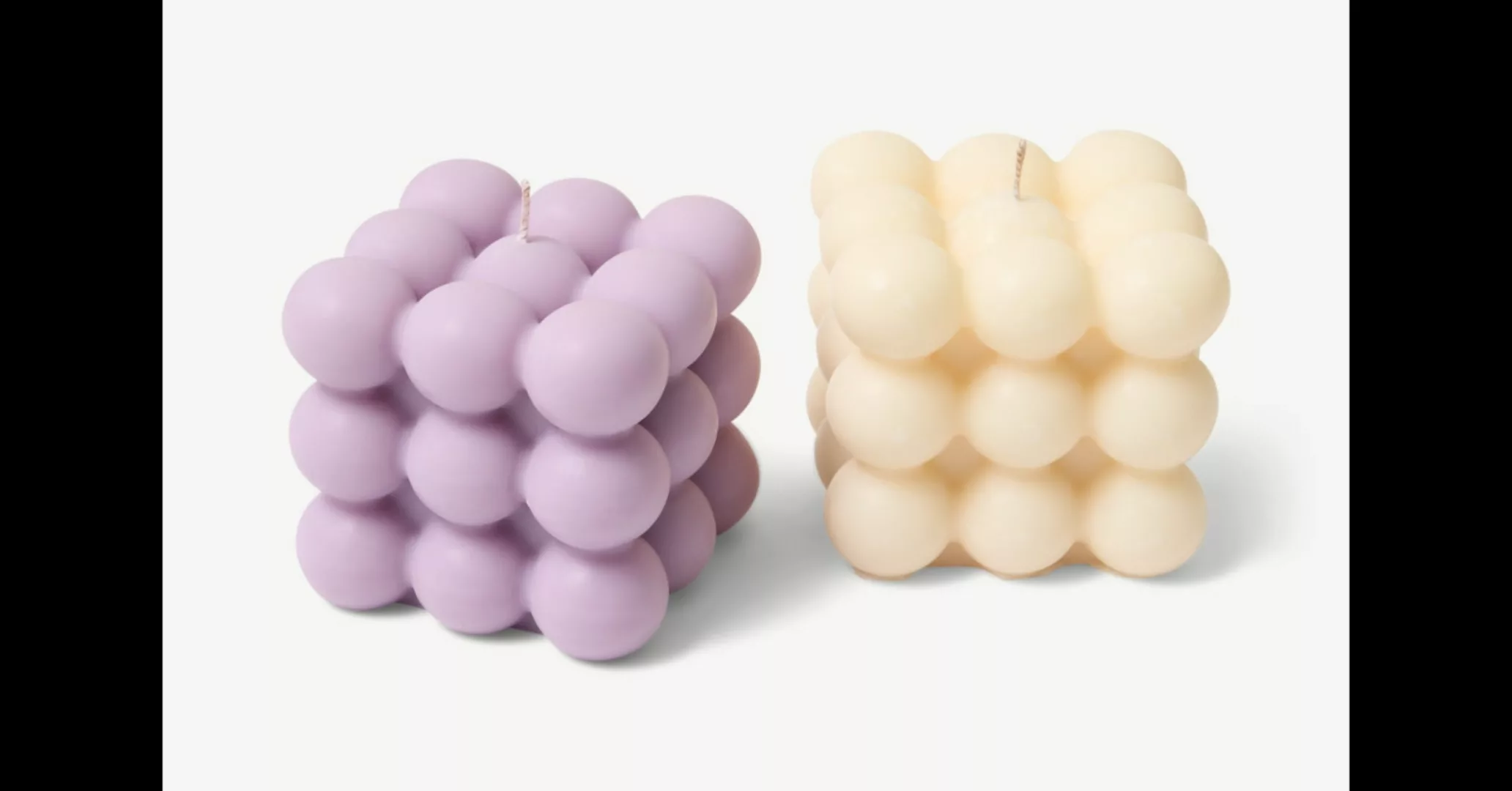 2 x Foam Sandalwood & Vanilla Bubble-Kerzen, Cremeweiss und Mauve - MADE.co günstig online kaufen