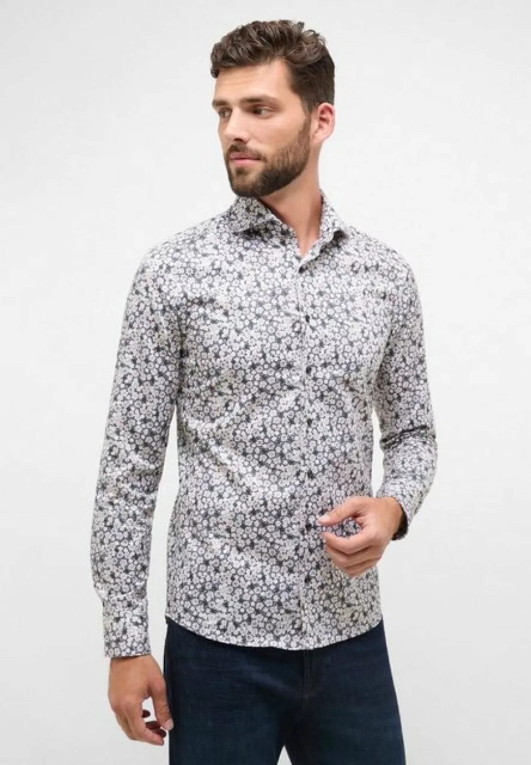 Eterna Langarmhemd - Hemd - Slim Fit - bügelfrei - Stretch - Businesshemd b günstig online kaufen