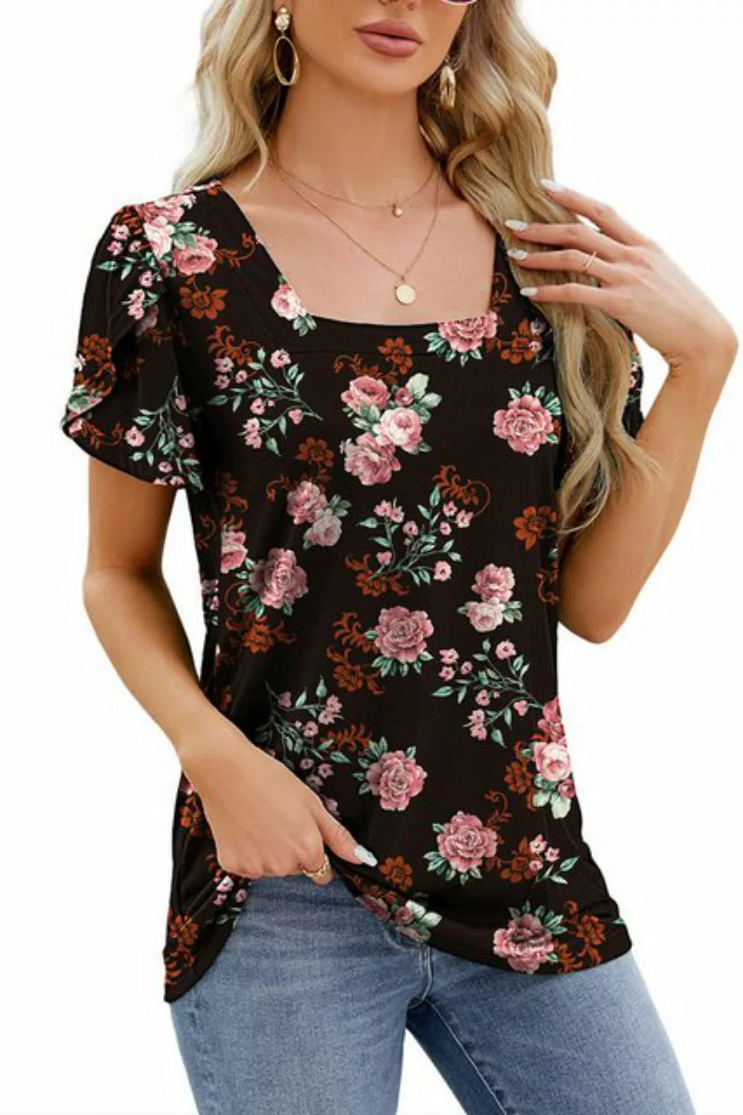 JDMGZSR T-Shirt Damen lockeres T-Shirt bedrucktes HemdBequemes atmungsaktiv günstig online kaufen