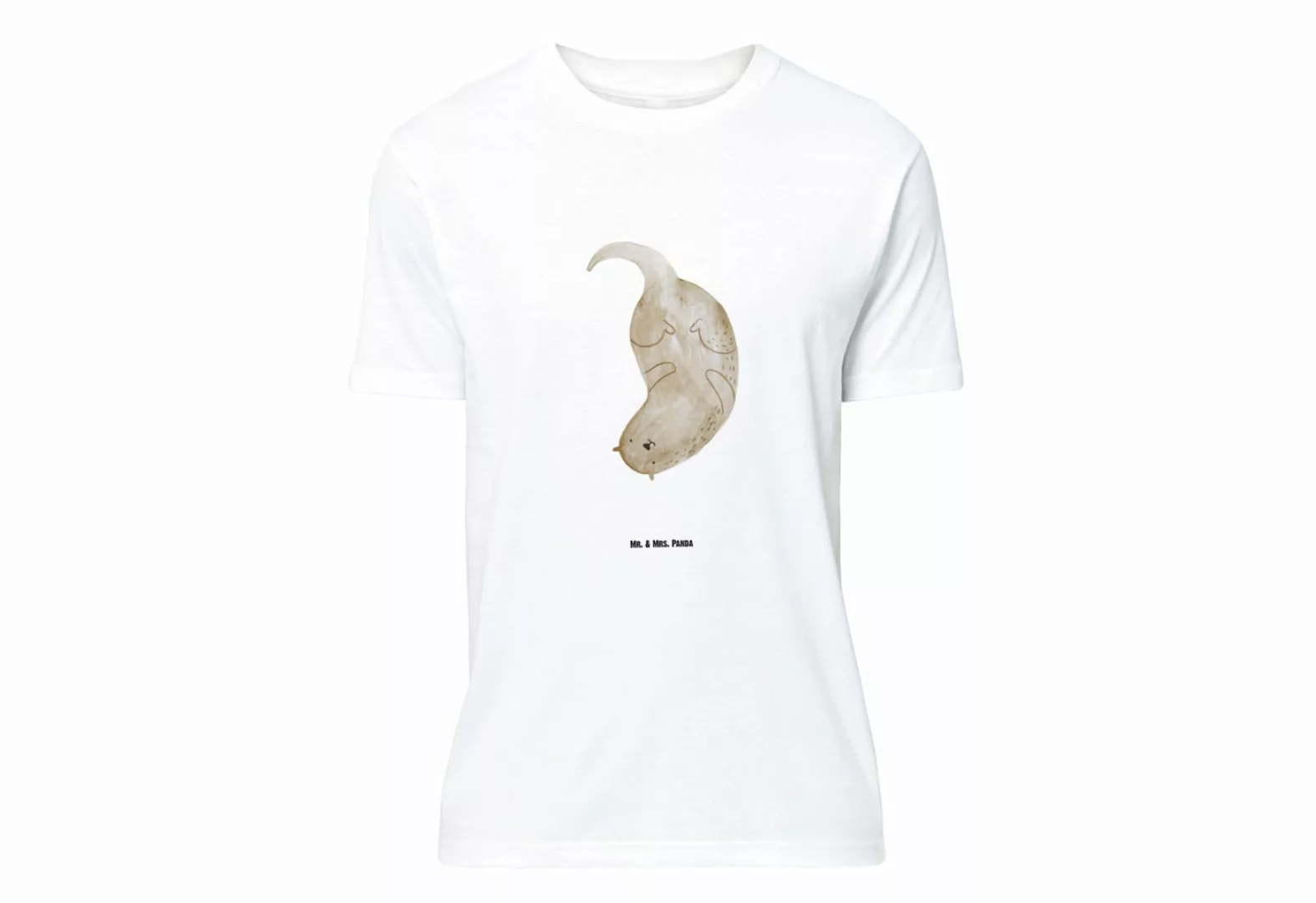 Mr. & Mrs. Panda T-Shirt Otter kopfüber - Weiß - Geschenk, T-Shirt mit Spru günstig online kaufen