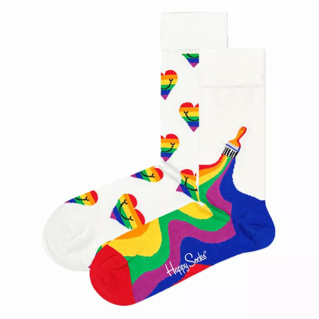 Happy Socks 2er Pack Unisex Socken - Geschenkbox, Farbmix Regenbogen 36-40 günstig online kaufen
