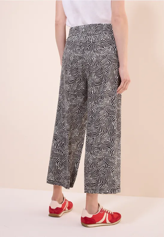 Gemusterte Wide Leg Hose günstig online kaufen