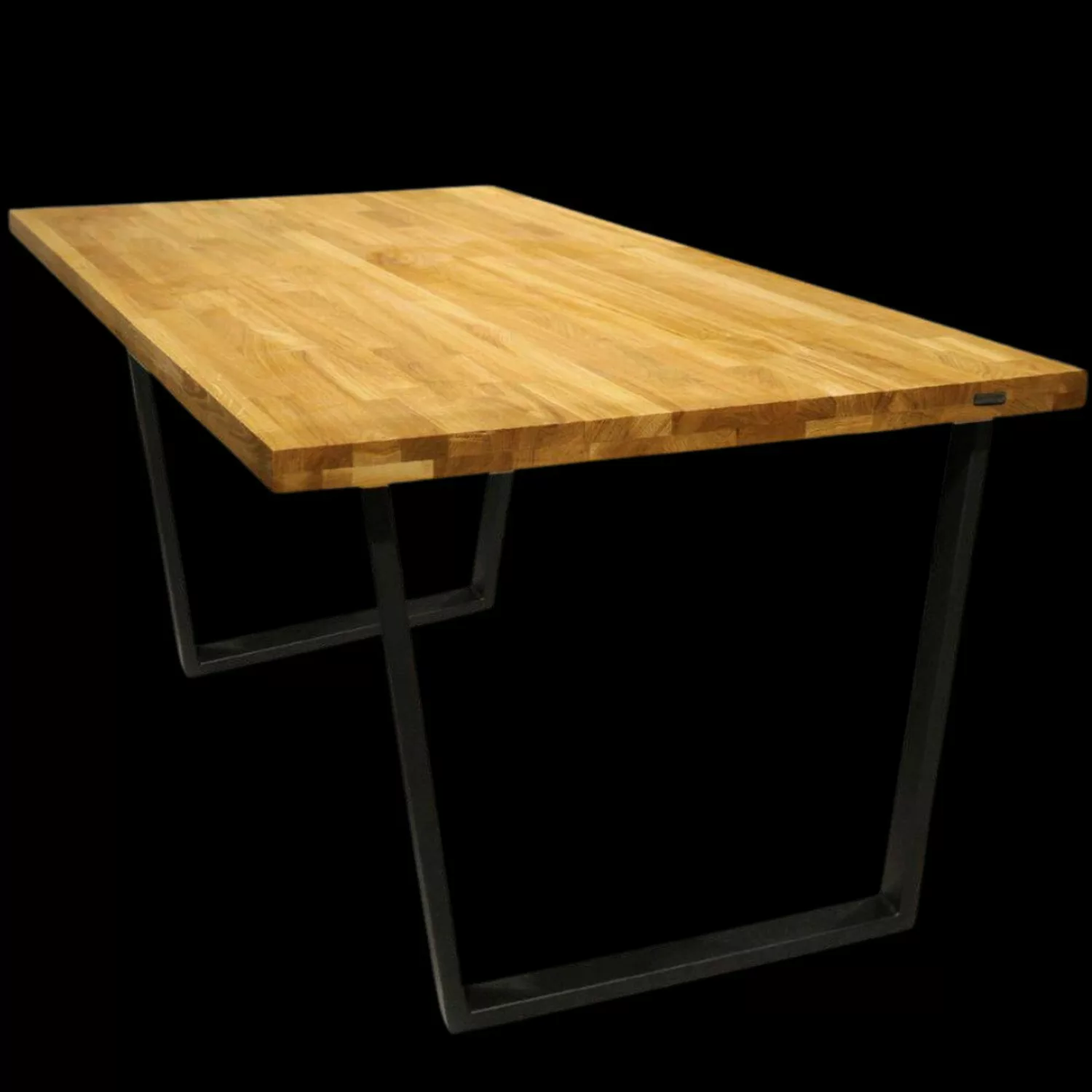 holz4home Massivholztisch 180 x 100 cm aus Eiche ohne Baumkante mit Aufdopp günstig online kaufen