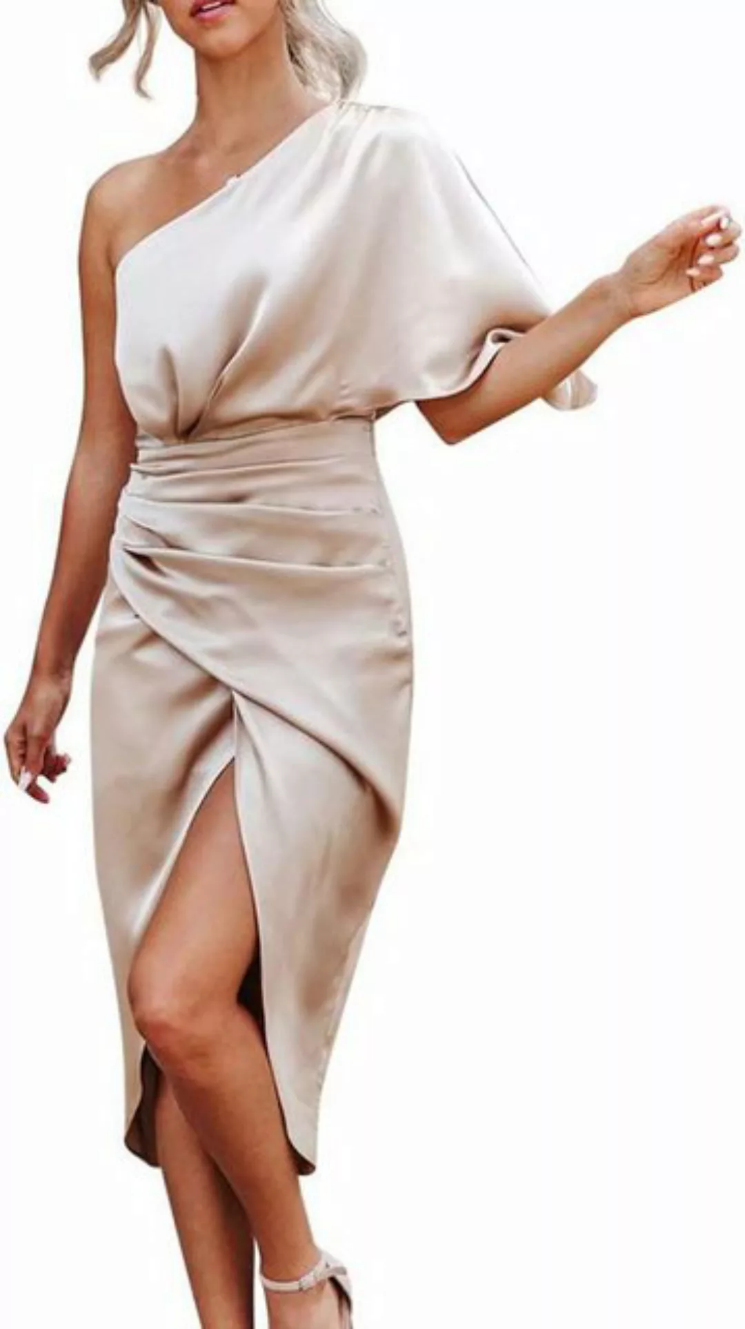 KIKI A-Linien-Kleid Damen Elegant Sexy Partykleid mit Schlitz Bodycon Cockt günstig online kaufen