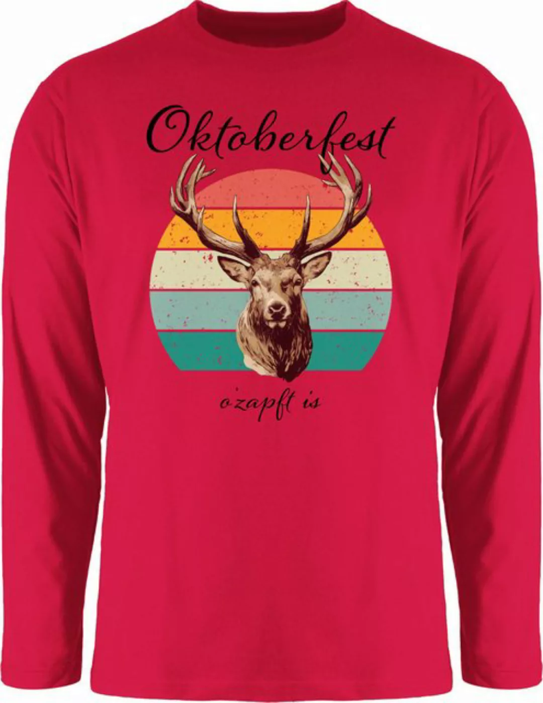 Shirtracer Rundhalsshirt Volksfest Hirsch, Vintage Design, O zapft is, Outf günstig online kaufen