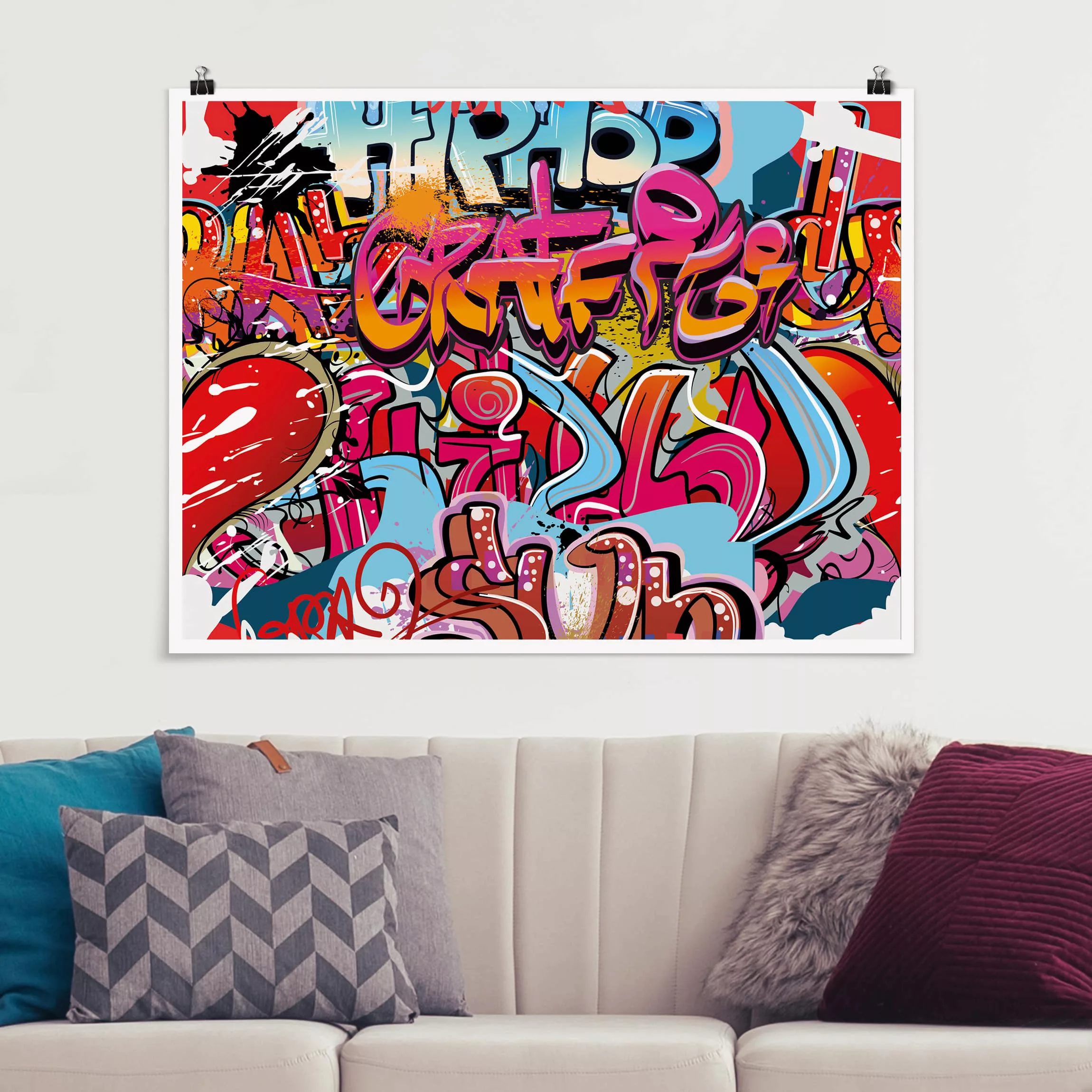Poster Kinderzimmer - Querformat HipHop Graffiti günstig online kaufen