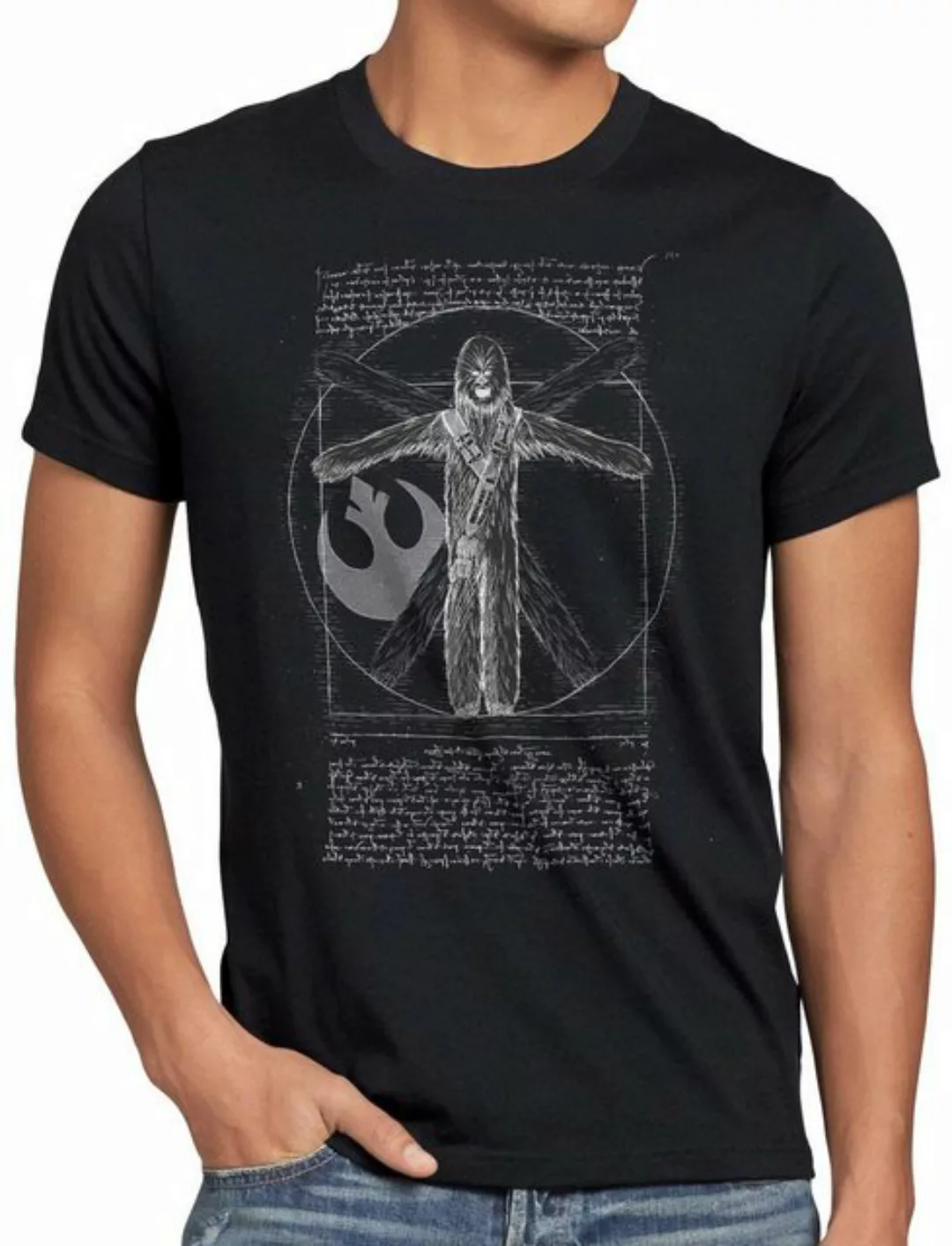style3 Print-Shirt Herren T-Shirt Vitruvianischer Wookiee chewie da vinci günstig online kaufen