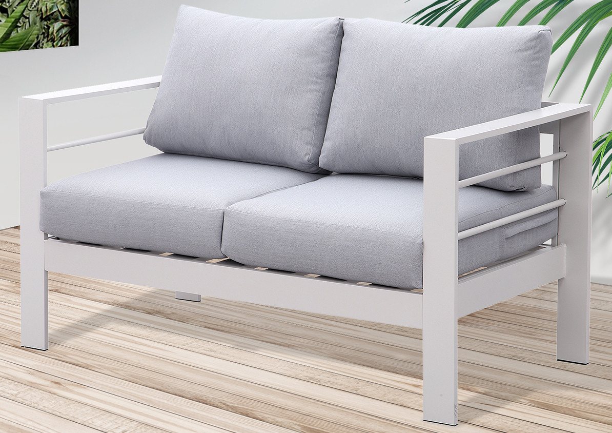 MeXo Loungesofa Gartenmöbel Set 2-Sitzer Gartensofa aus Aluminum, Gartenban günstig online kaufen