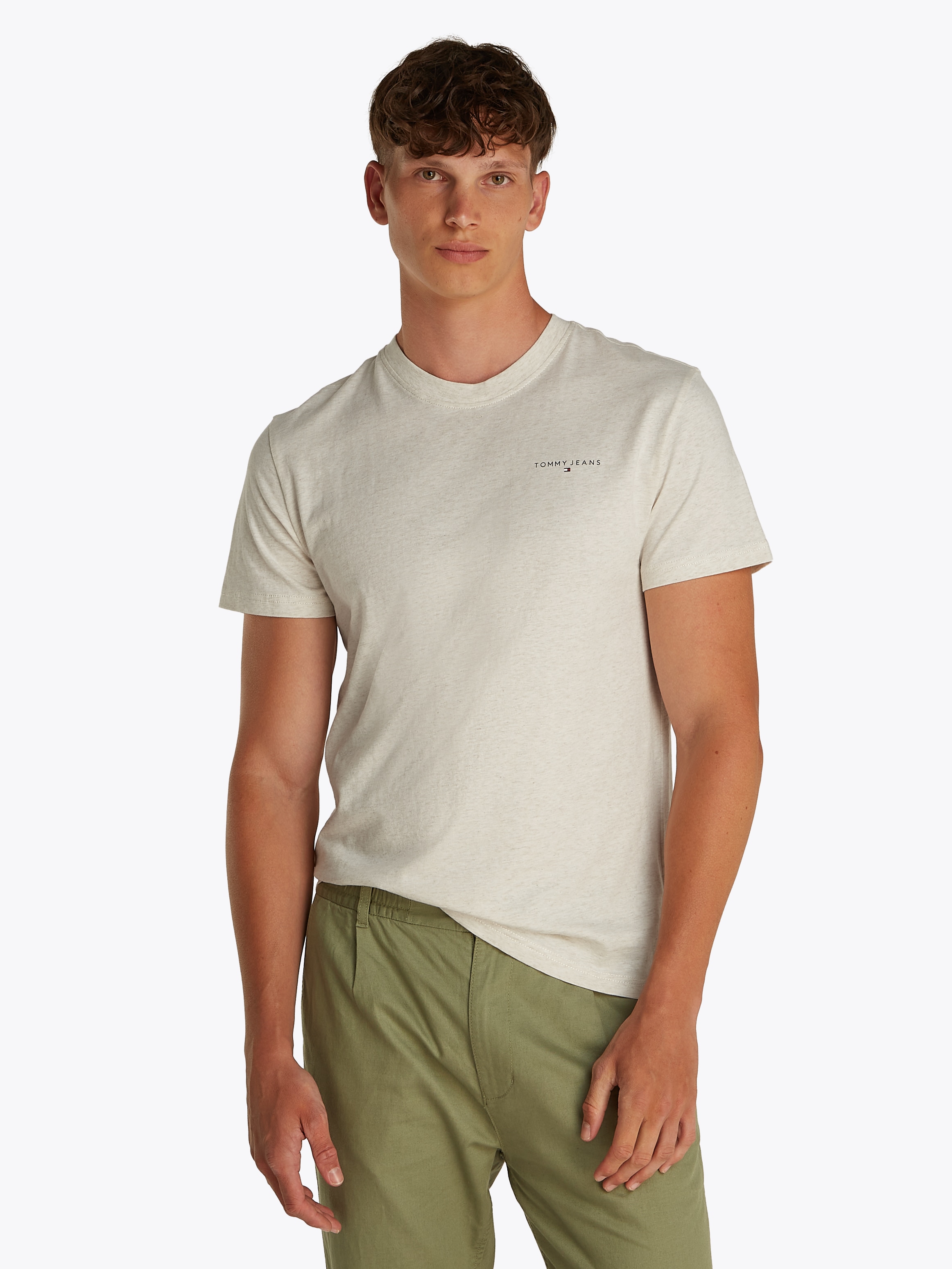 Tommy Jeans T-Shirt "TJM SLIM LINEAR CHEST SS TEE EXT", mit Logodruck günstig online kaufen