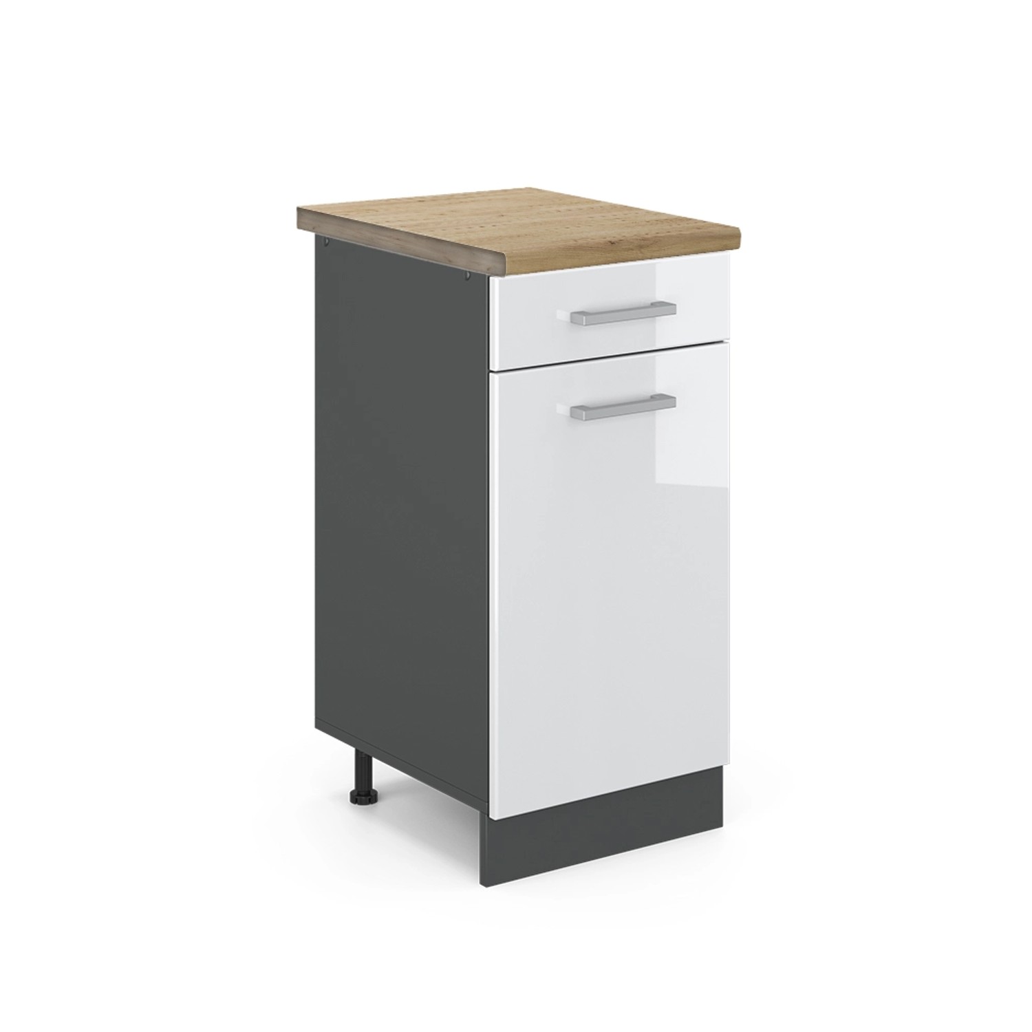 Vicco Unterschrank R-Line, Weiß Hochglanz/Anthrazit, 40 günstig online kaufen
