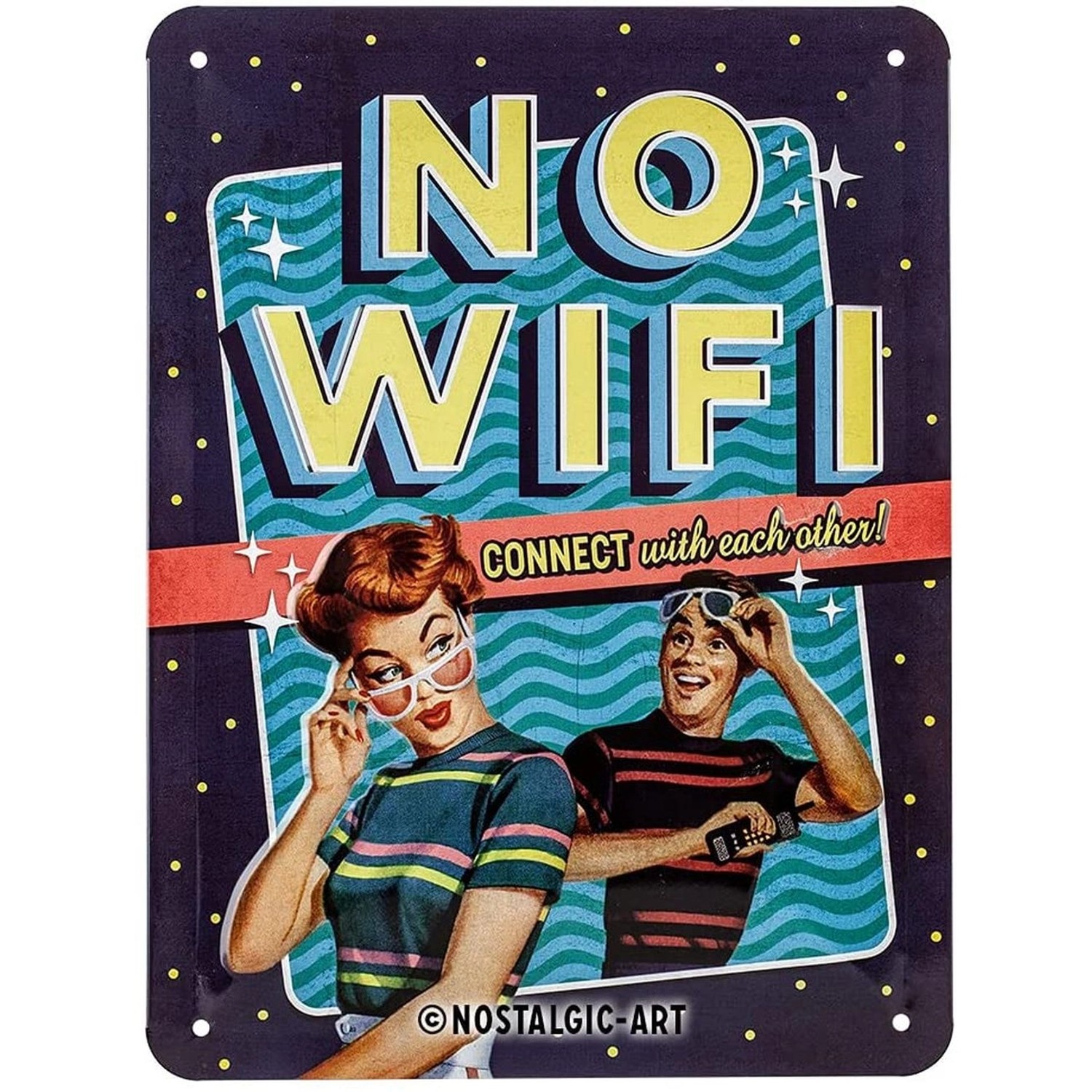 Nostalgic-Art Blechschild 15x20 cm - Say it 50's - No WiFi günstig online kaufen