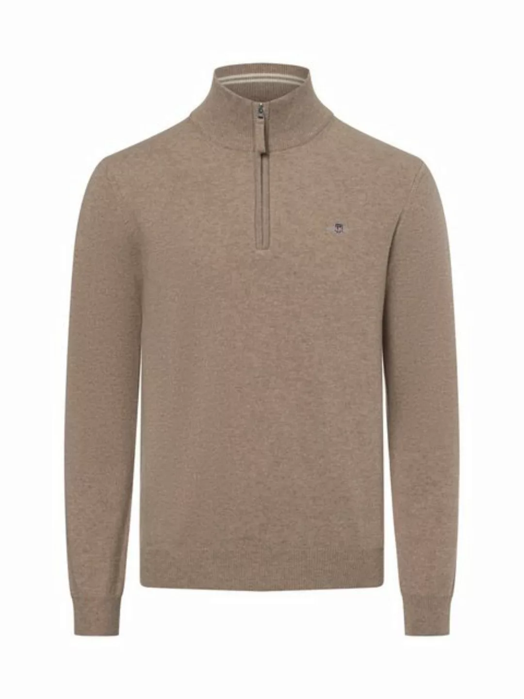 Gant Strickpullover SUPERFINE LAMBSWOOL HALF ZIP, DK. SAND MELANGE günstig online kaufen