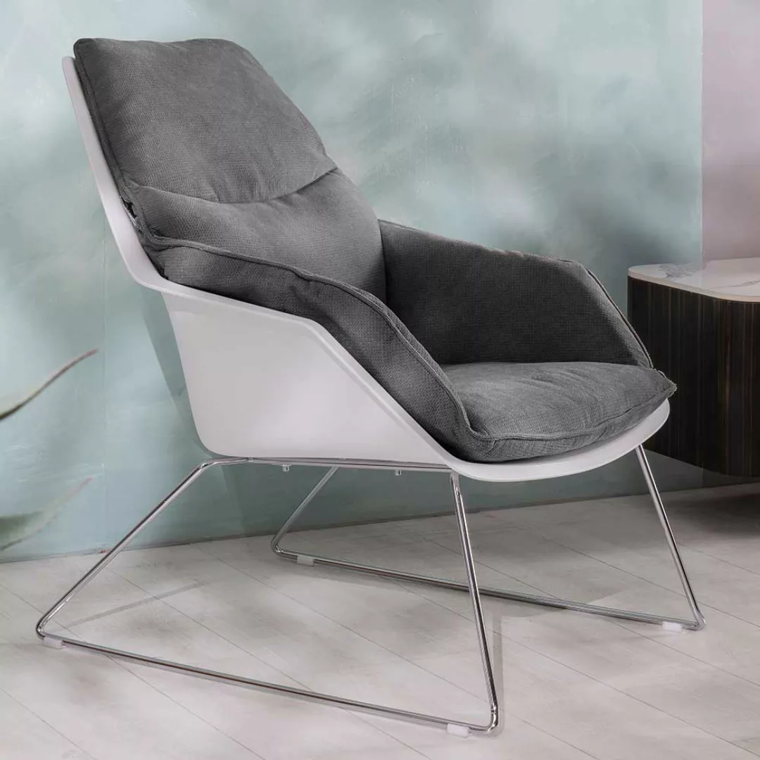Kunststoff Schalen Sessel im Retrostil Schaumstoffpolsterung (2er Set) günstig online kaufen
