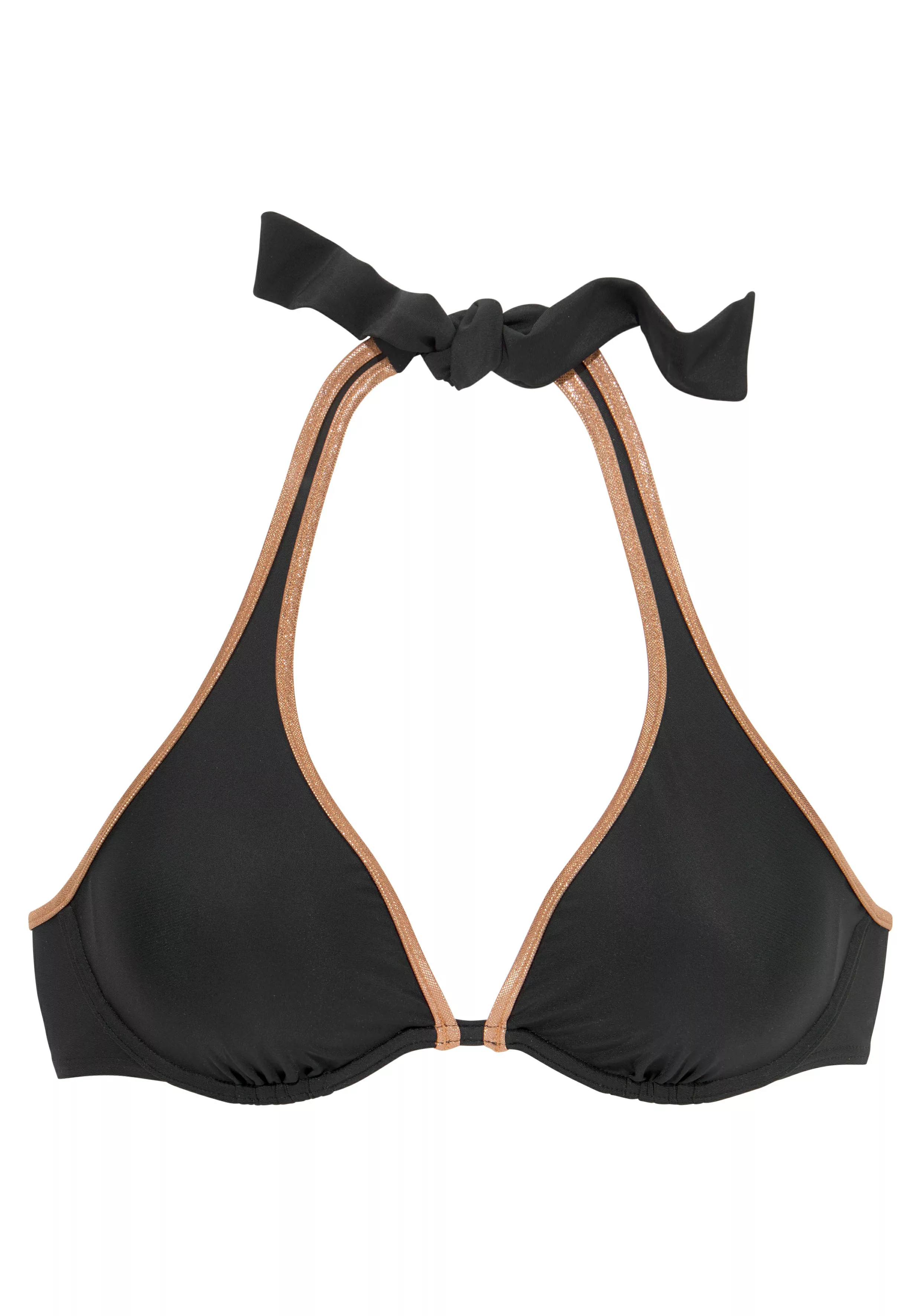 Bruno Banani Bügel-Bikini-Top "Milano", mit kupferfarbener Paspel günstig online kaufen