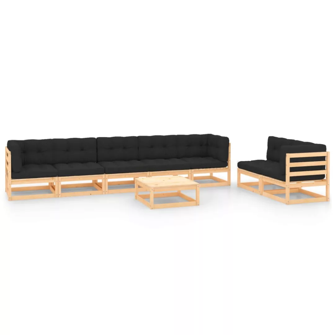 8-tlg. Garten-lounge-set Mit Kissen Massivholz Kiefer günstig online kaufen