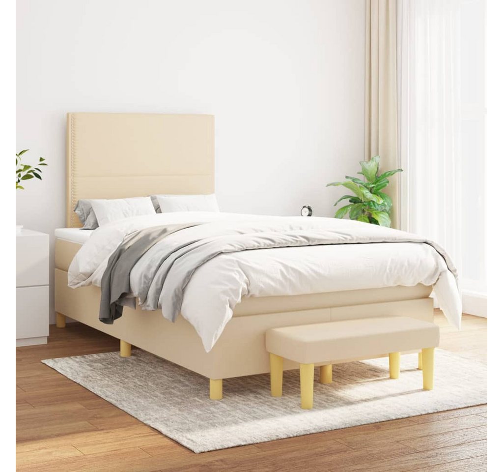 vidaXL Boxspringbett mit Matratze Creme 120x200 cm Stoff1393048 günstig online kaufen