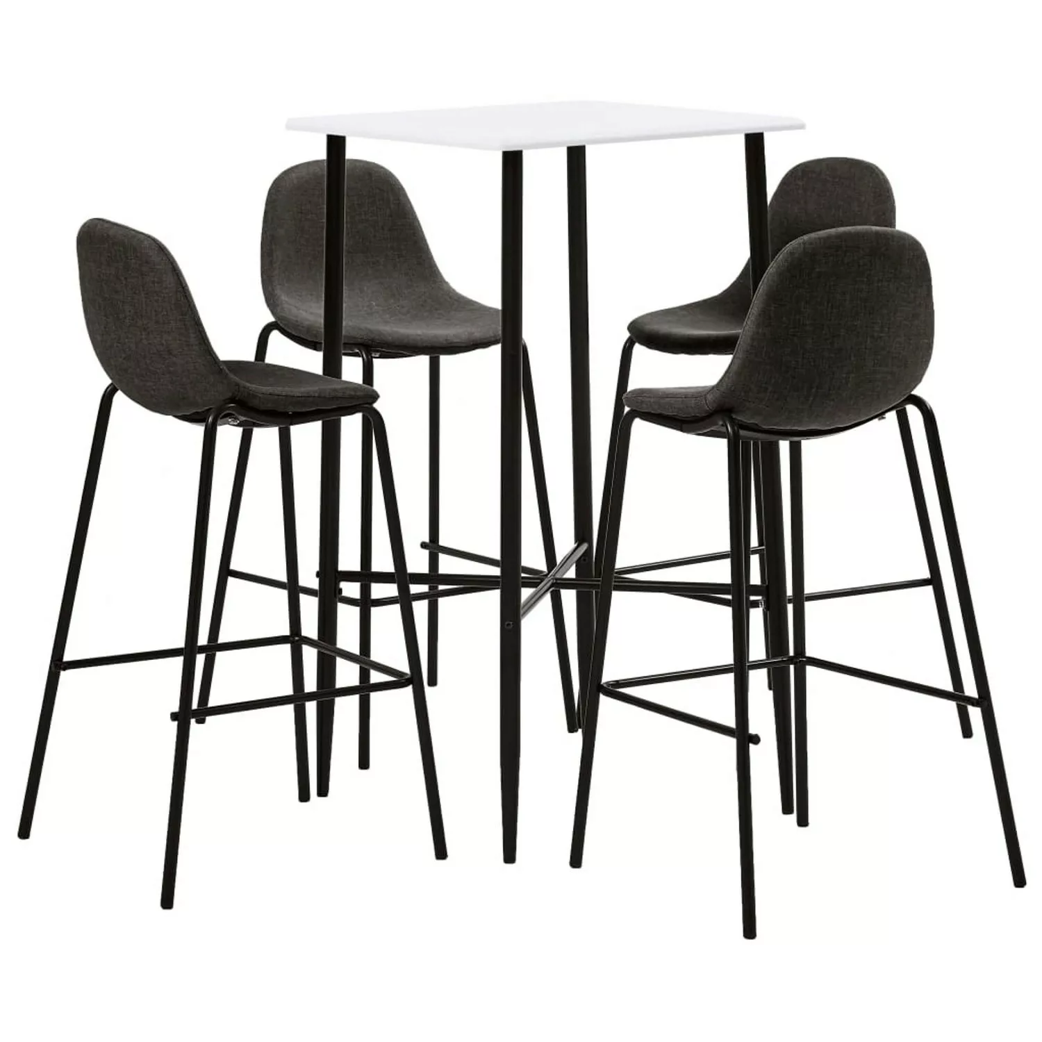 vidaXL 5-tlg. Bar-Set Stoff Dunkelgrau Modell 2 günstig online kaufen