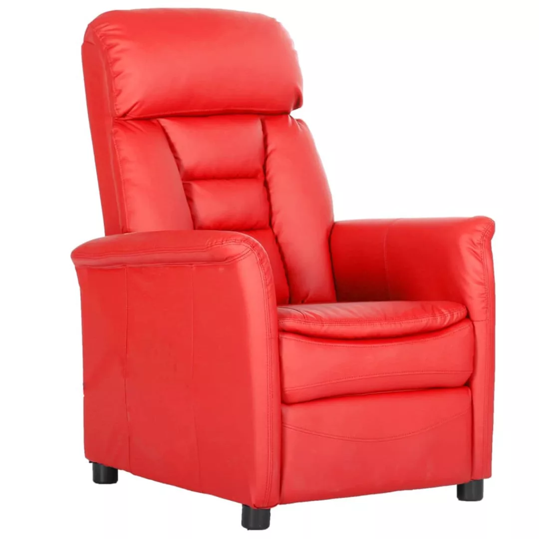 Elektrischer Sessel Verstellbar Rot Kunstleder günstig online kaufen