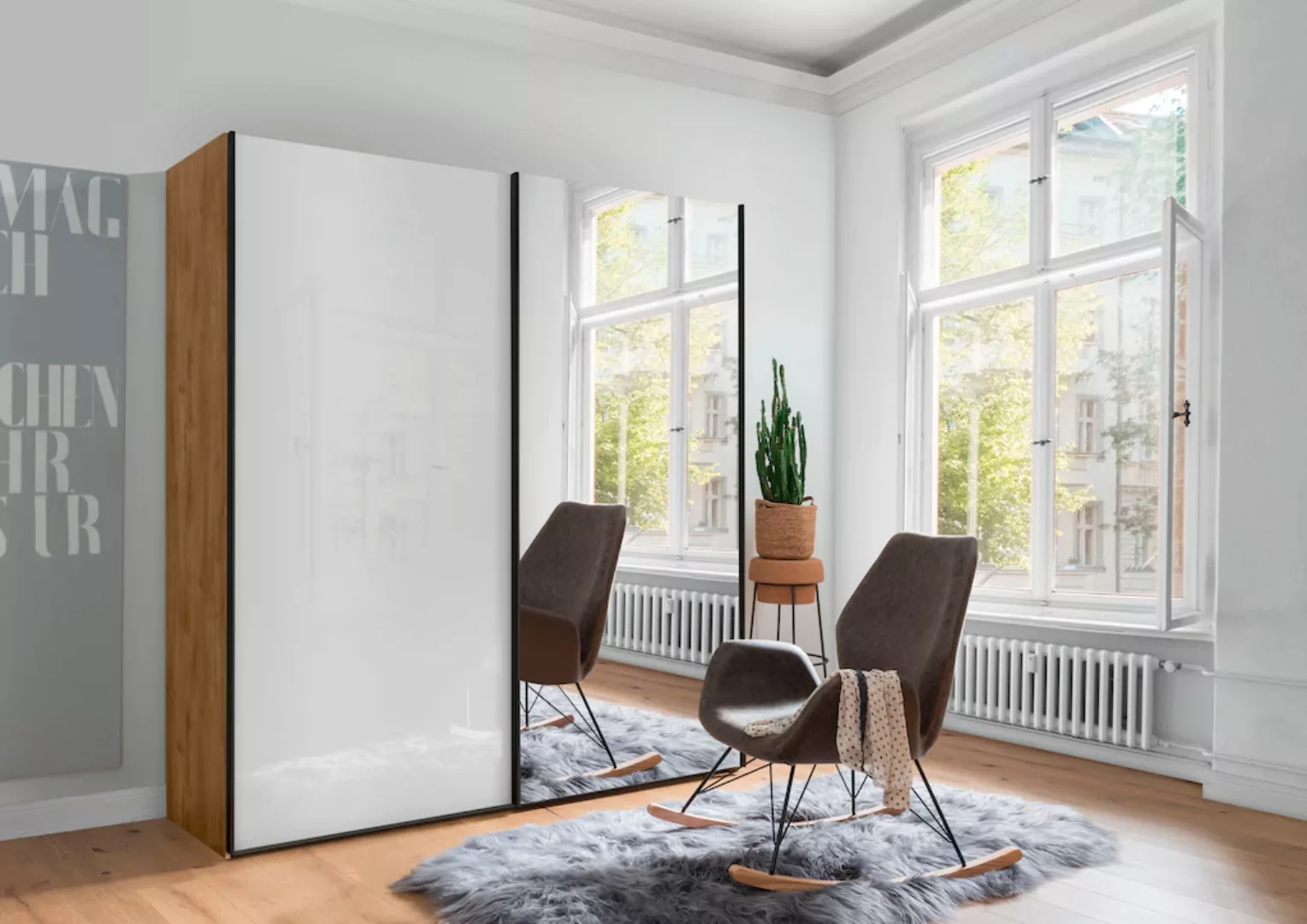 WIEMANN Schwebetürenschrank "Monaco", mit Glasfront sowie hochwertigen Besc günstig online kaufen