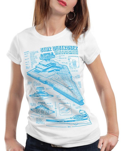 style3 T-Shirt Sternenzerstörer Blaupause raumschiff star krieg wars der st günstig online kaufen