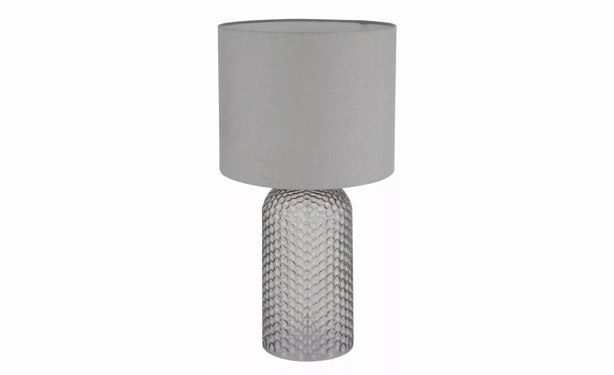 Tischlampe Sofia, grau, Höhe 50 cm, Stoff/Glas günstig online kaufen