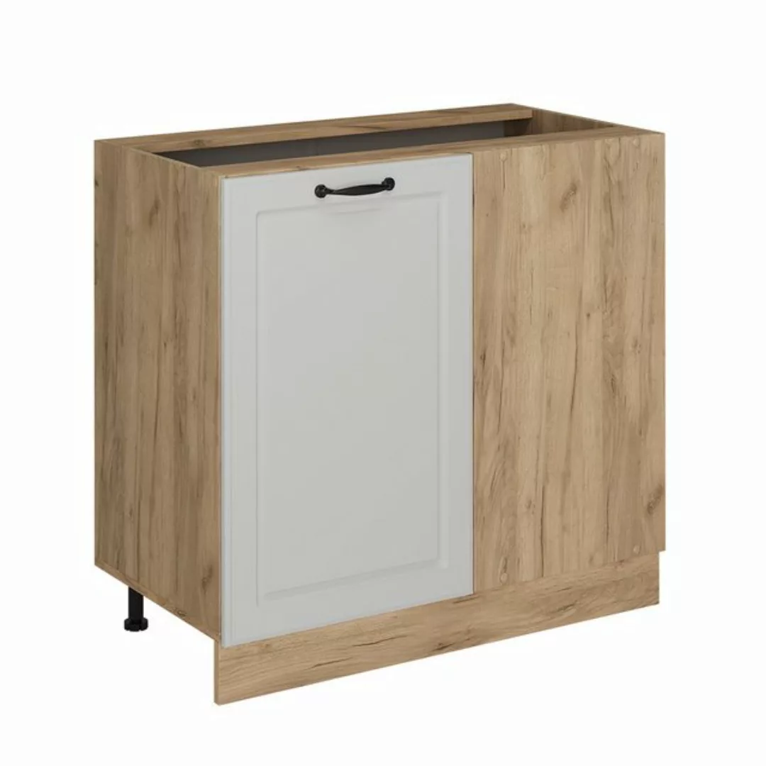 Vicco Eckunterschrank R-Line, Weiß Landhaus/Goldkraft Eiche, 86 cm ohne Arb günstig online kaufen