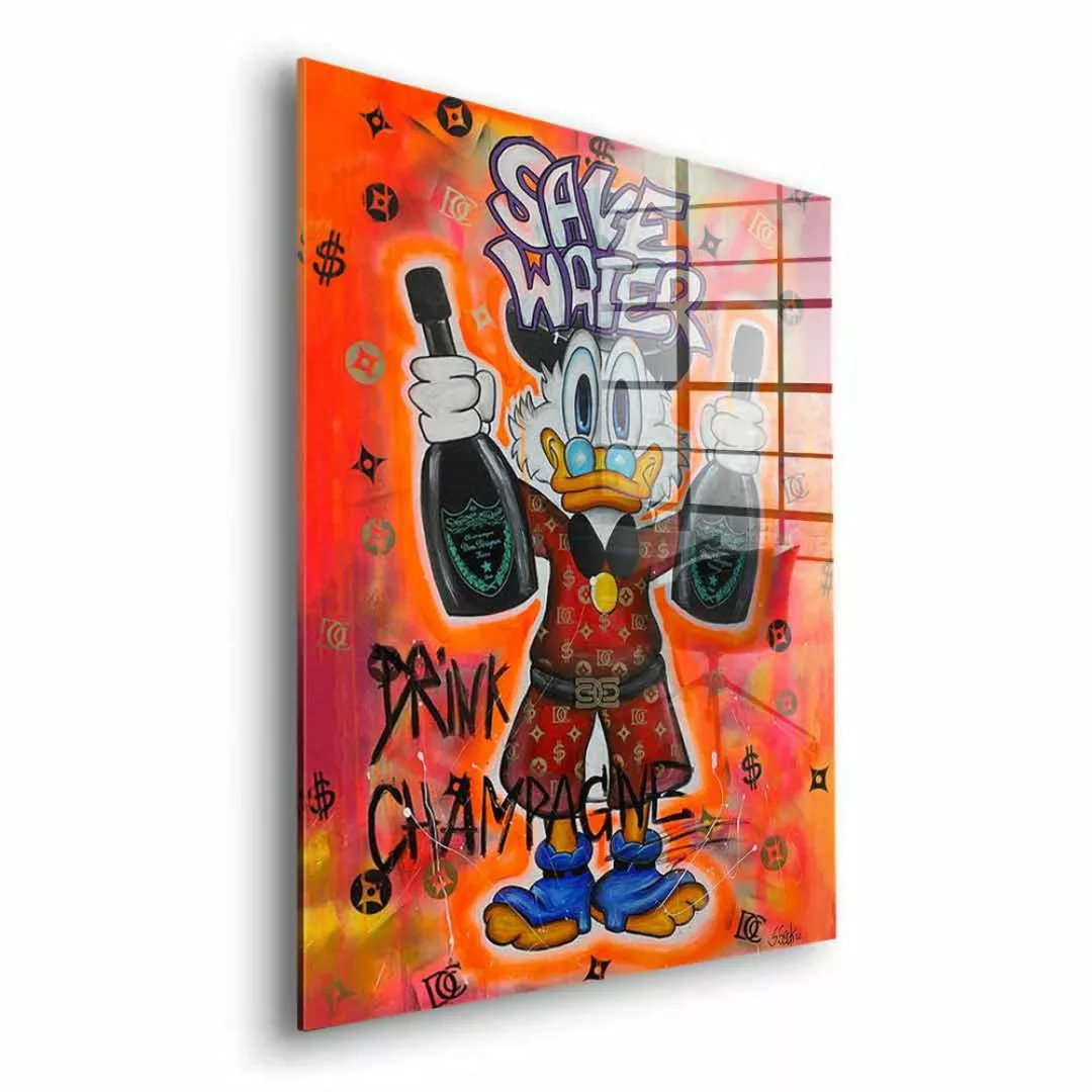 DOTCOMCANVAS® Leinwandbild Save Water Drink Champagne günstig online kaufen