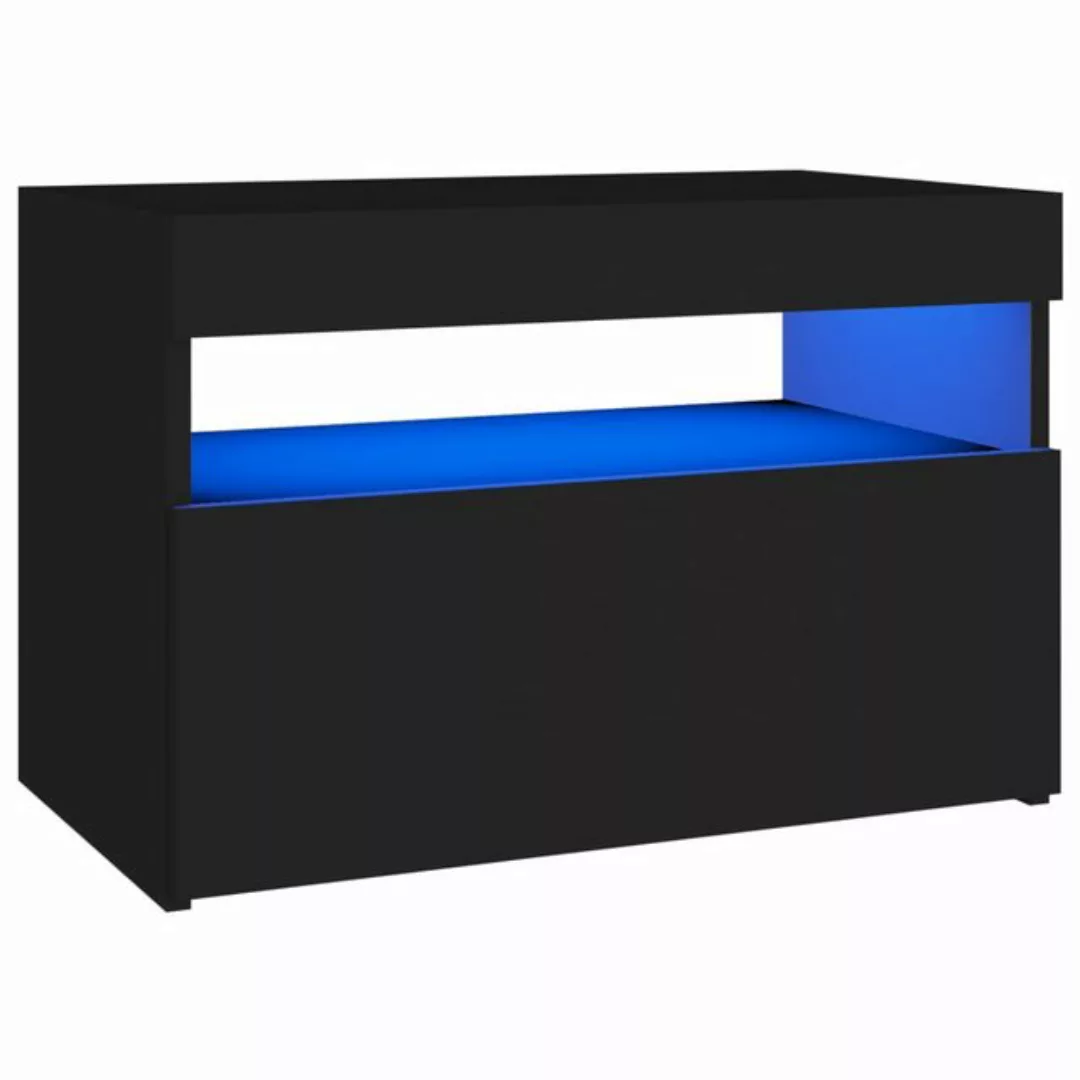 vidaXL TV-Schrank TV-Schrank mit LED Leuchten Schwarz 60x35x40 cm Lowboard günstig online kaufen