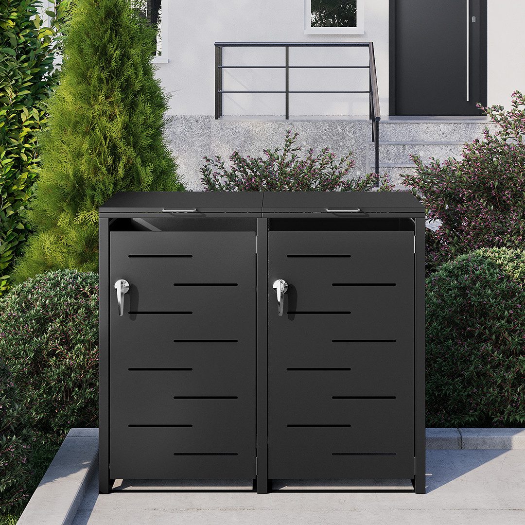 STEELSØN Mülltonnenbox Diorus 120L, abschließbar (Graphitschwarz, günstig online kaufen