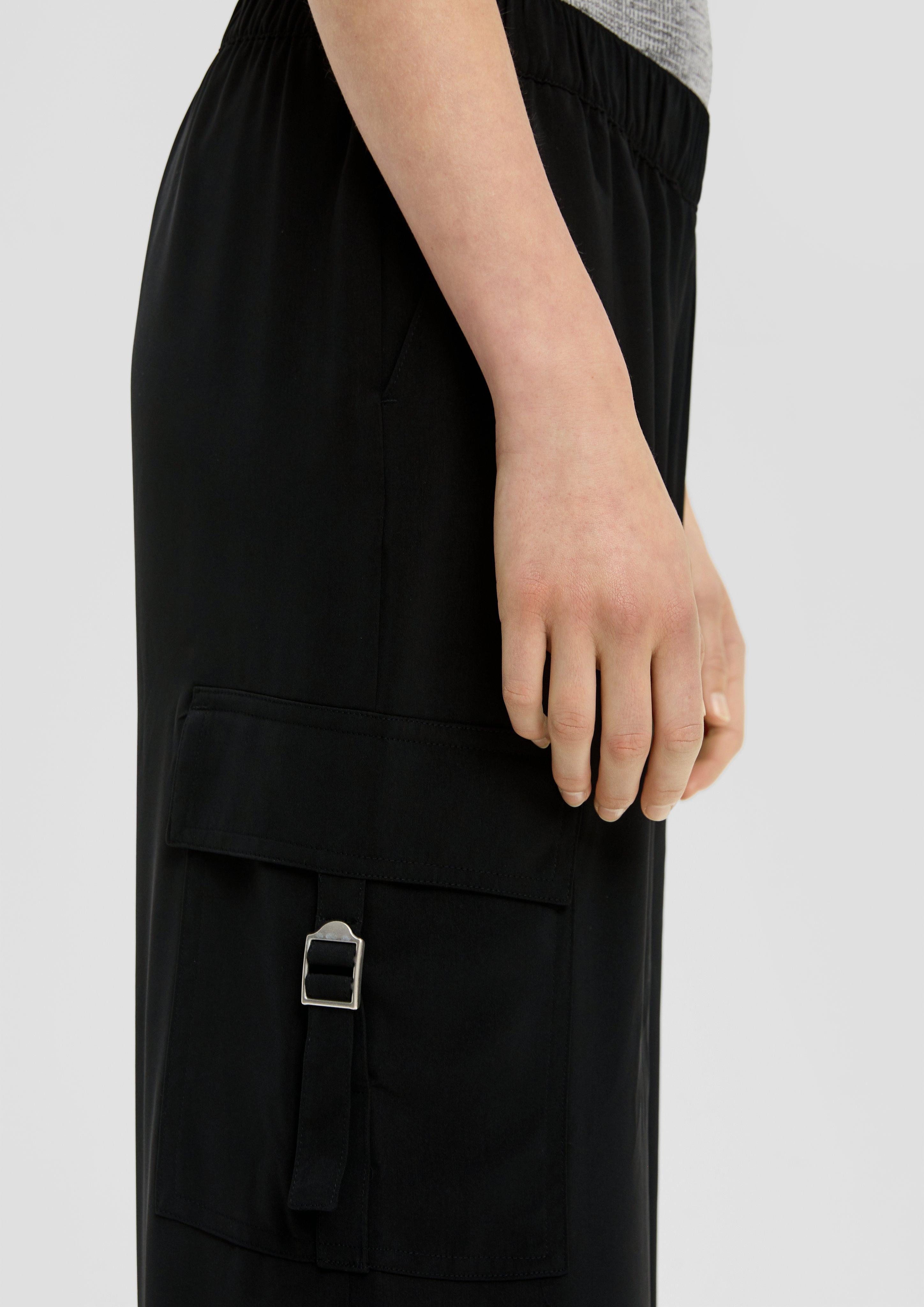 QS Stoffhose Satinhose mit Wide Leg günstig online kaufen