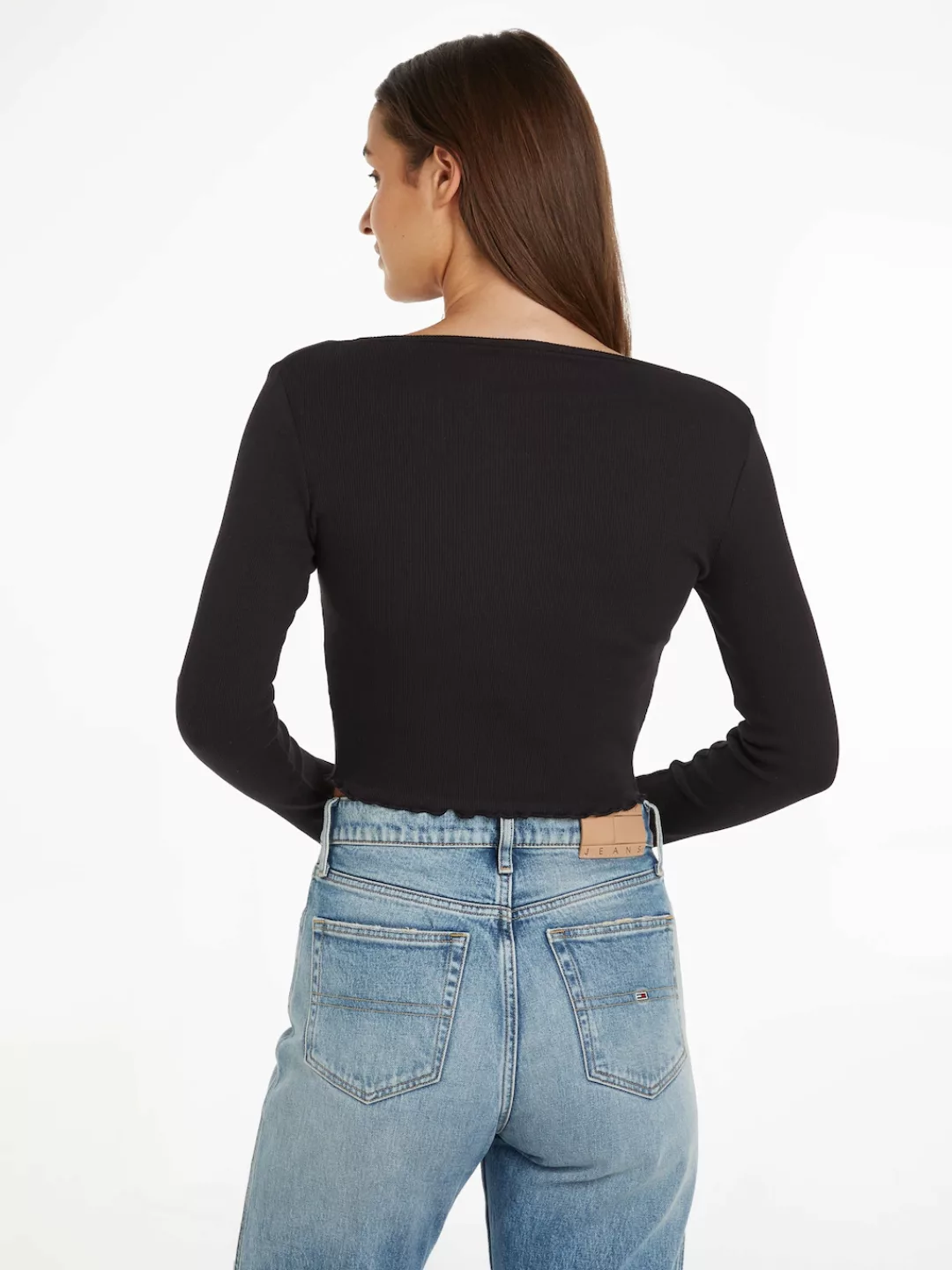 Tommy Jeans Crop-Top mit Logo-Prägung an der Brust günstig online kaufen