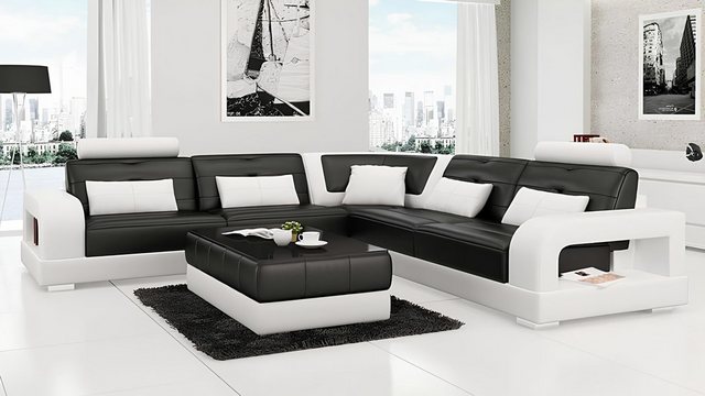 Xlmoebel Ecksofa Wohnlandschaft aus Leder mit Ecksofa + Couchtisch-Set in L günstig online kaufen