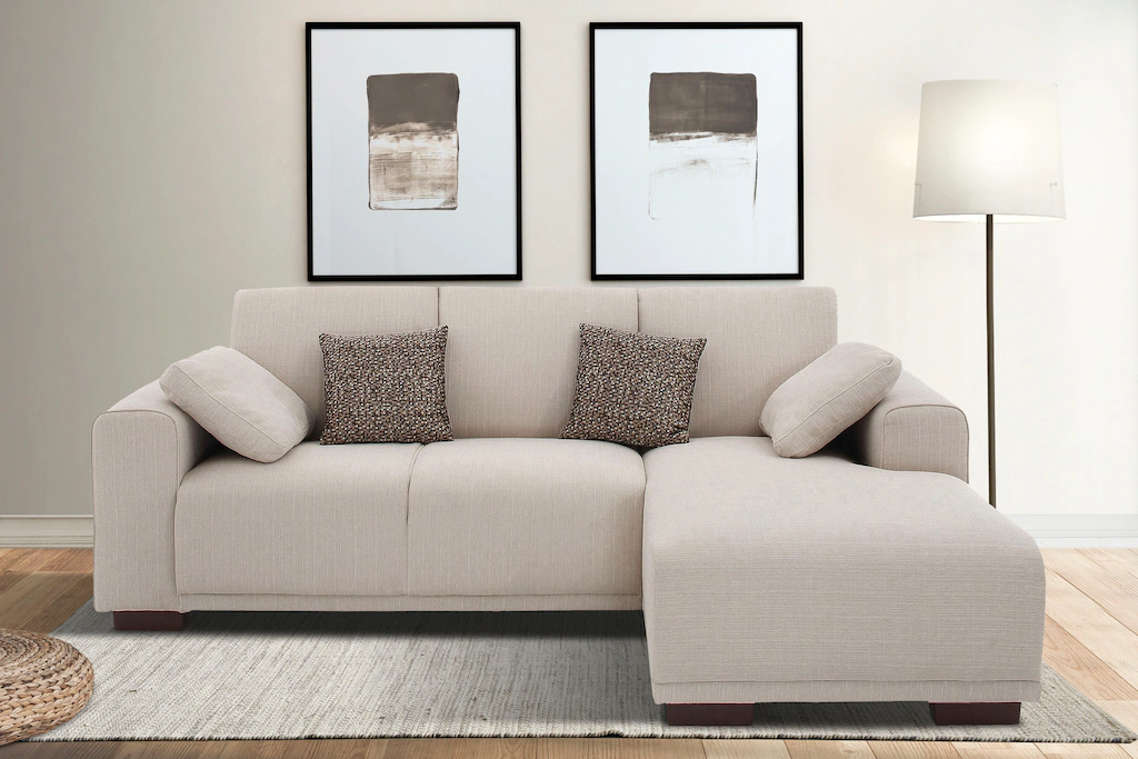 Home affaire Ecksofa "BORNHOLM L-Form mit Recamiere, Maße B/T/H: 234/162/85 günstig online kaufen
