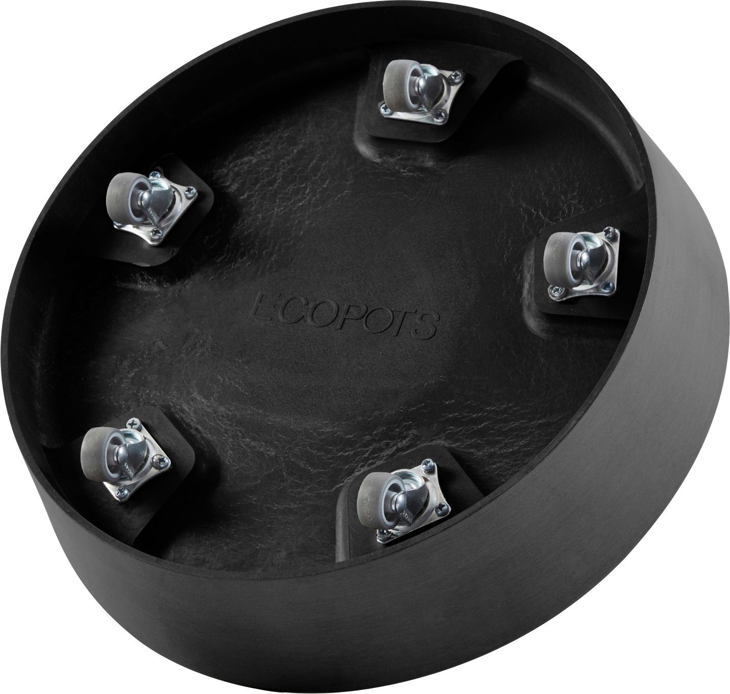 ECOPOTS Blumentopfuntersetzer SAUCER WHEELS Dark Grey, günstig online kaufen