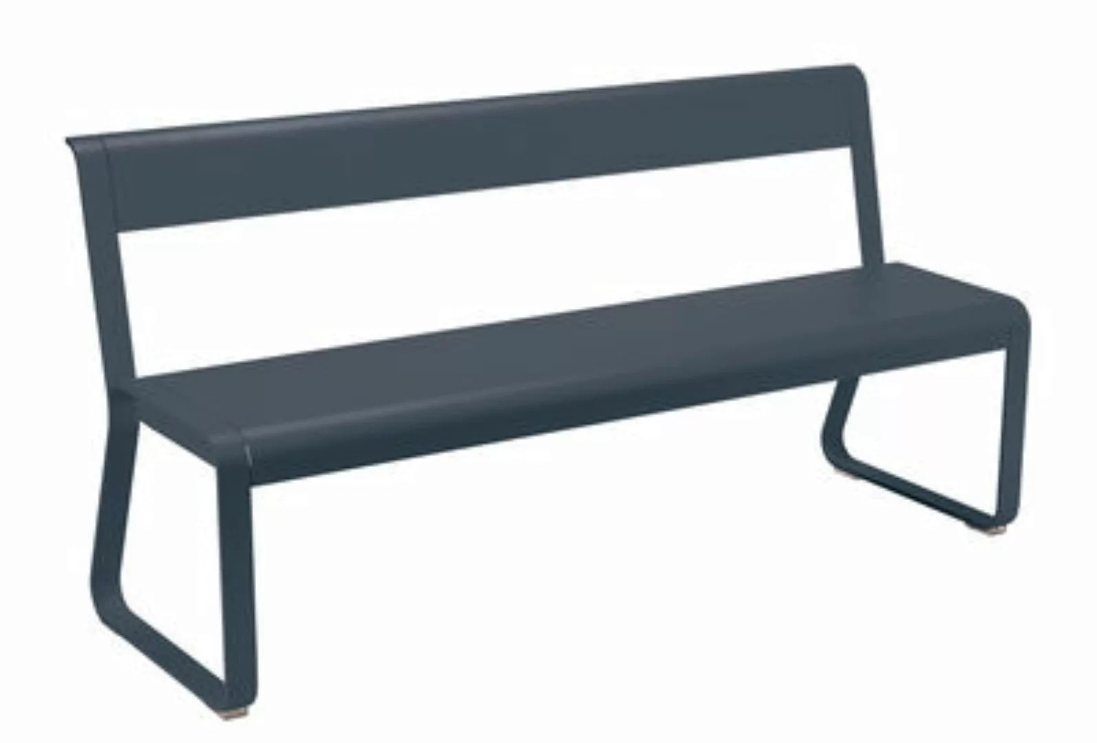 Bank mit Rückenlehne Bellevie metall grau schwarz / L 161 cm - 4-Sitzer - F günstig online kaufen