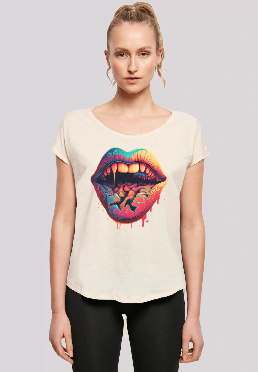 F4NT4STIC T-Shirt "Drooling Lips LONG TEE", Print günstig online kaufen