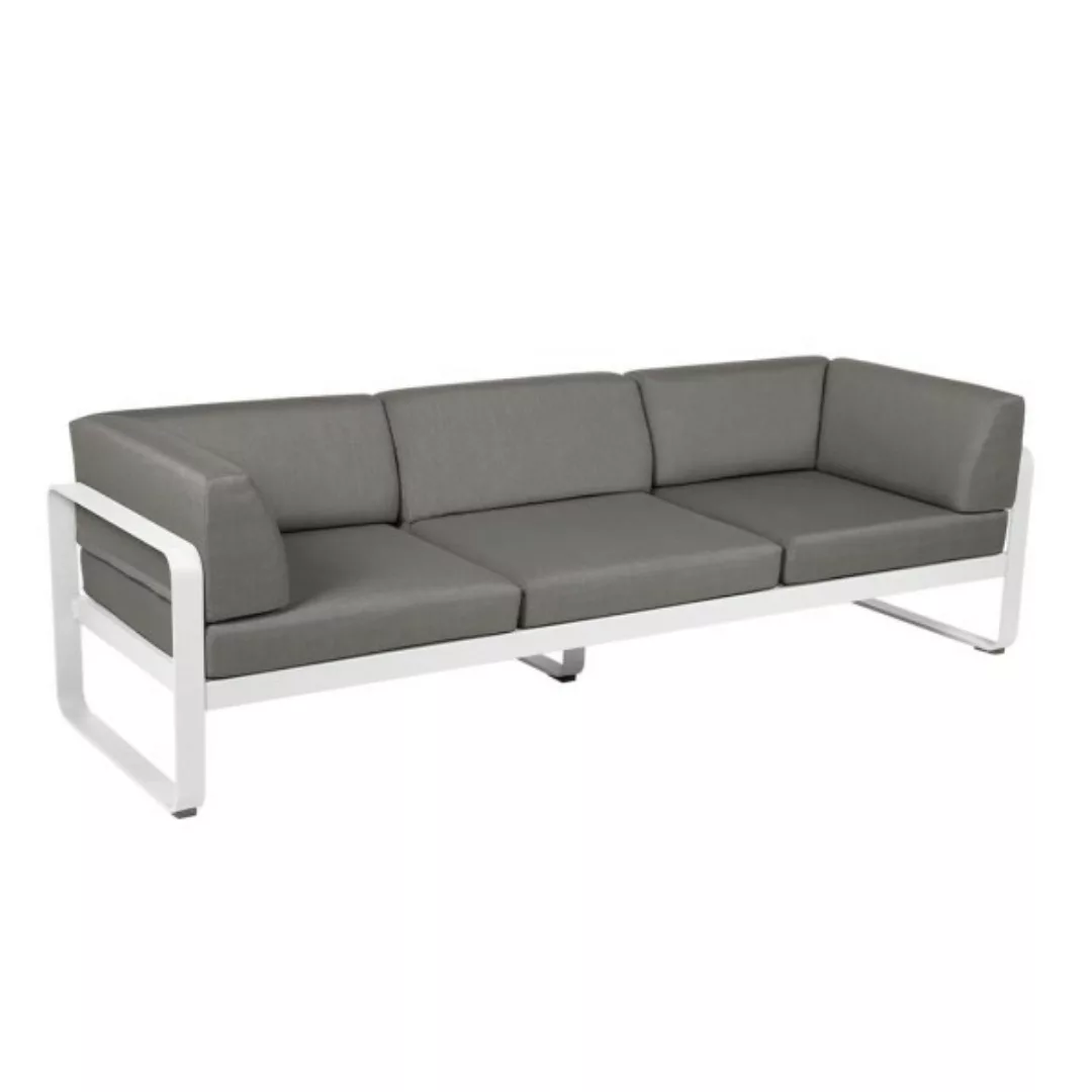 Bellevie 3-Sitzer Club Sofa Outdoor 01 Baumwollweiß B8 Taupegrau günstig online kaufen