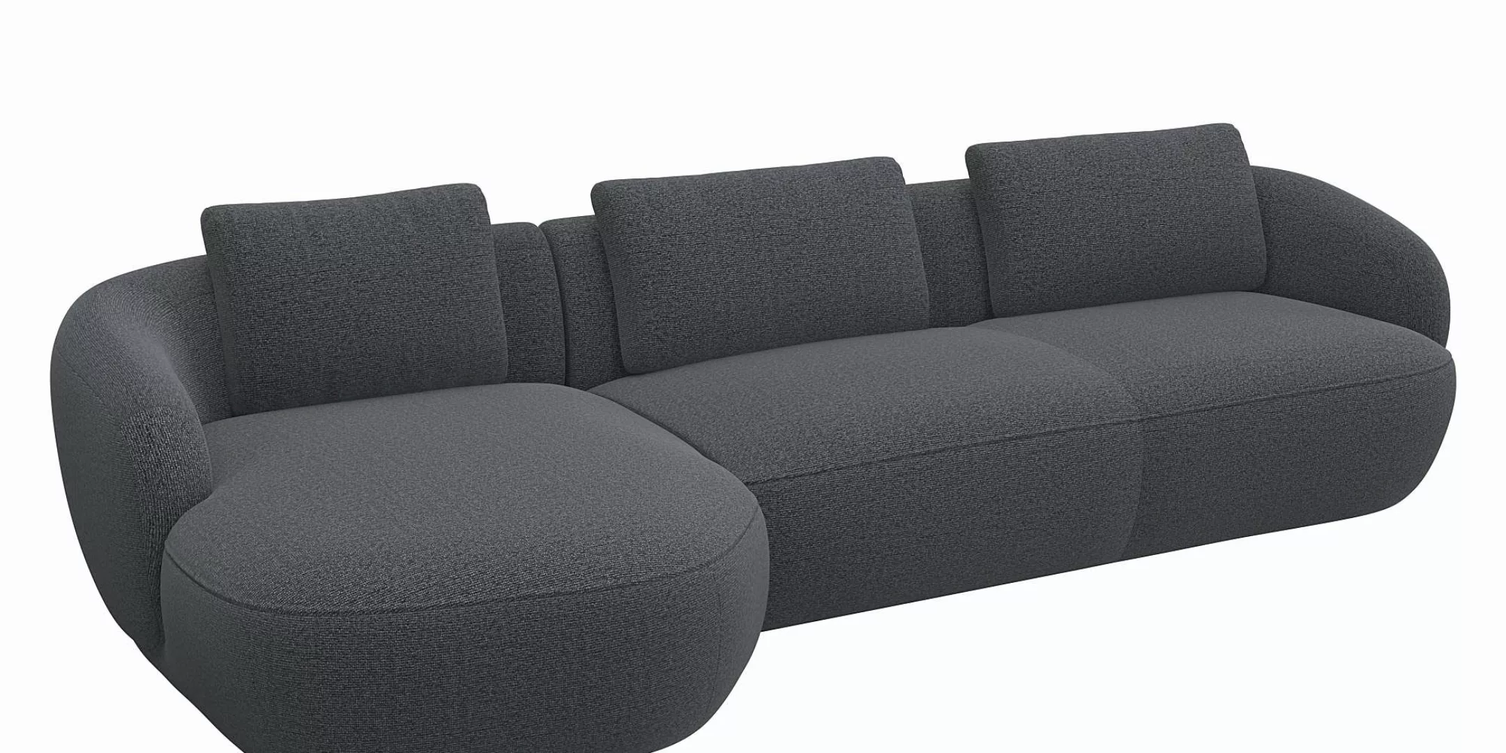 FLEXLUX Wohnlandschaft "Torino, rund, L-Form, Sofa-Ecke mit Recamiere, Long günstig online kaufen