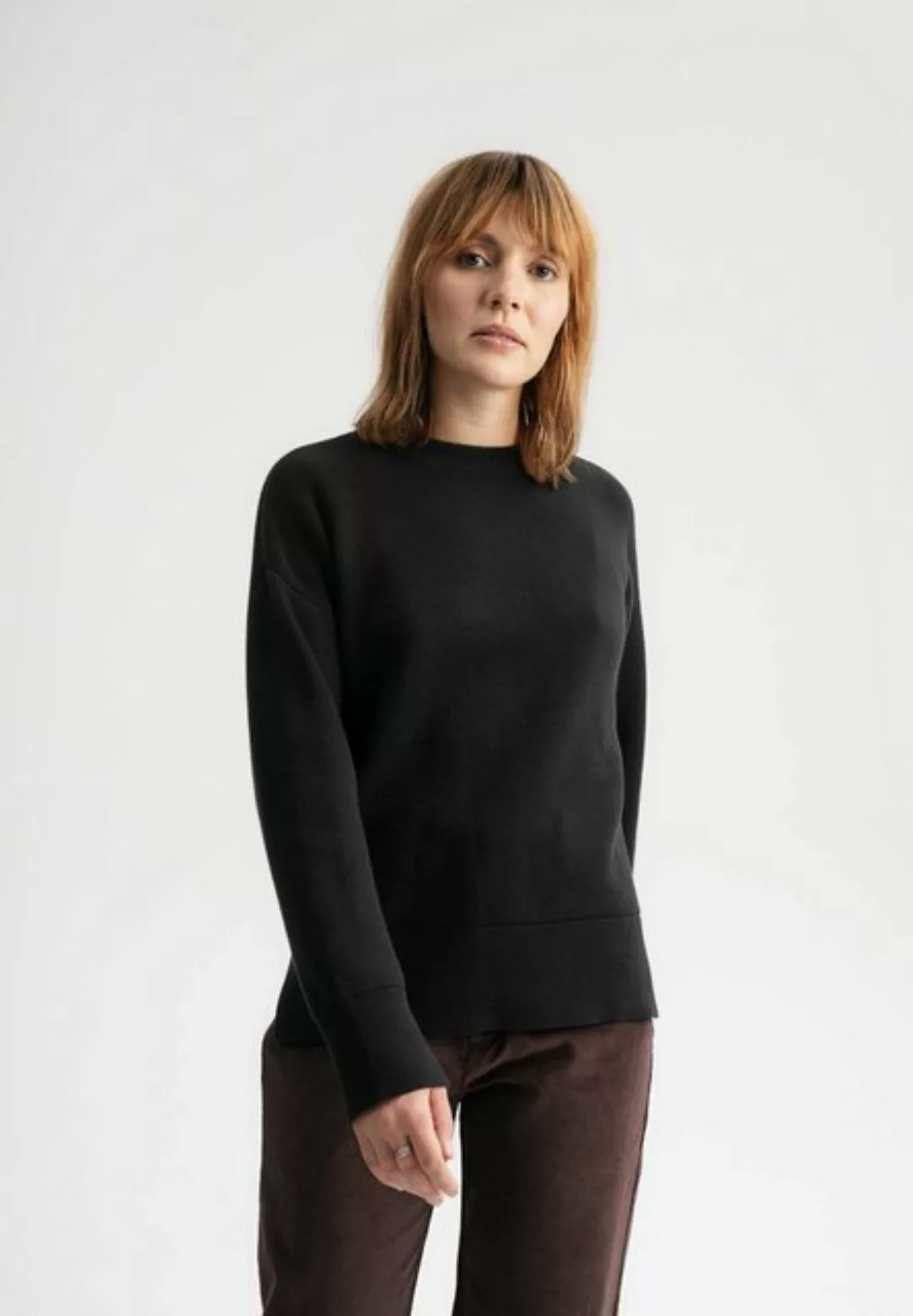 MELA Strickpullover Jacquard Strickpullover FAIZA Seitenschlitze günstig online kaufen