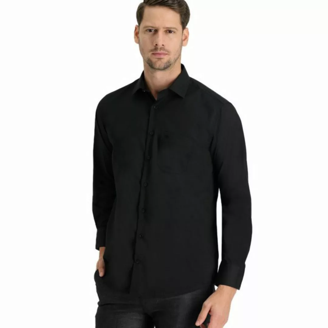 KIGILI Langarmhemd Herrenhemd Langarm Uni Klassisches Hemd, Regular Fit, Kl günstig online kaufen
