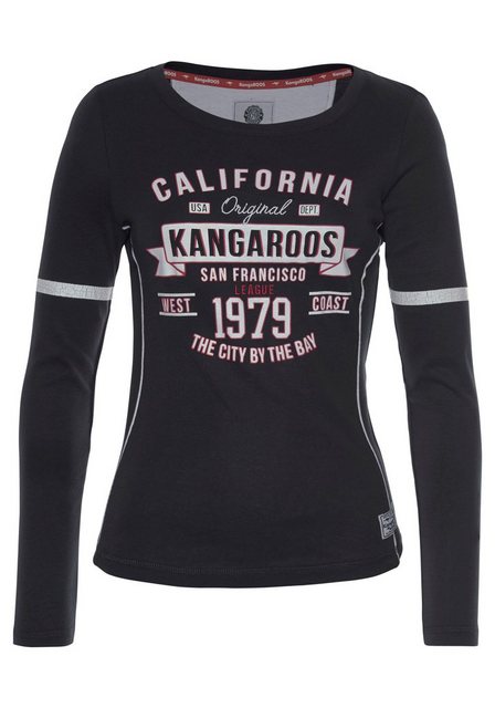 KangaROOS Langarmshirt mit Print Vorne und an Ärmeln günstig online kaufen