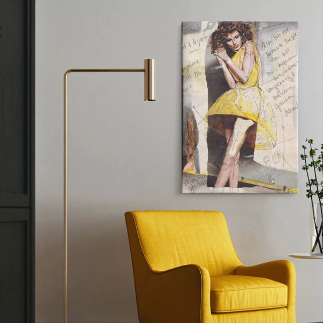 Kunstdruck Wanddekoration Wandbilder Aus Kork "Yellow Dress" günstig online kaufen